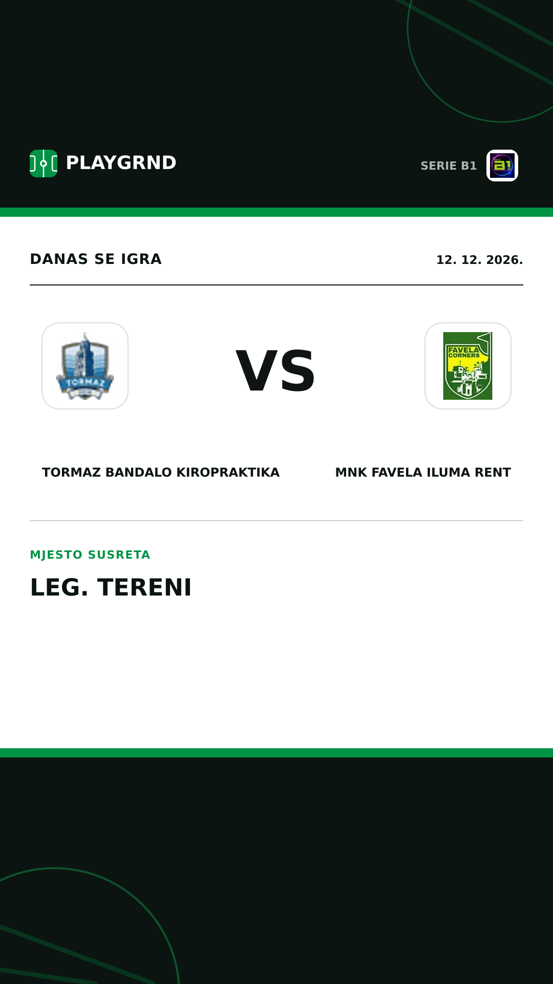 Instagram slika: Tormaz Bandalo Kiropraktika vs MNK Favela Iluma Rent