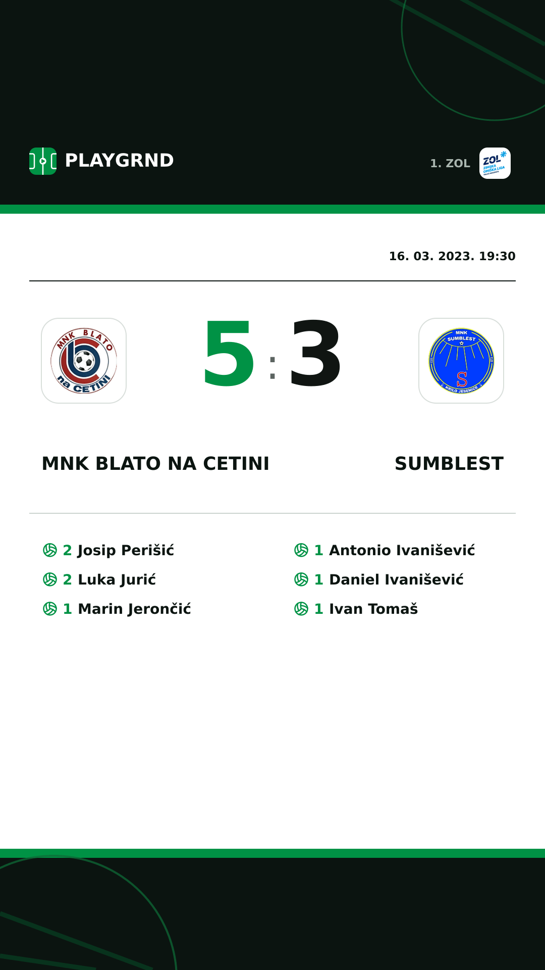 Instagram slika: MNK Blato na Cetini 5:3 Sumblest