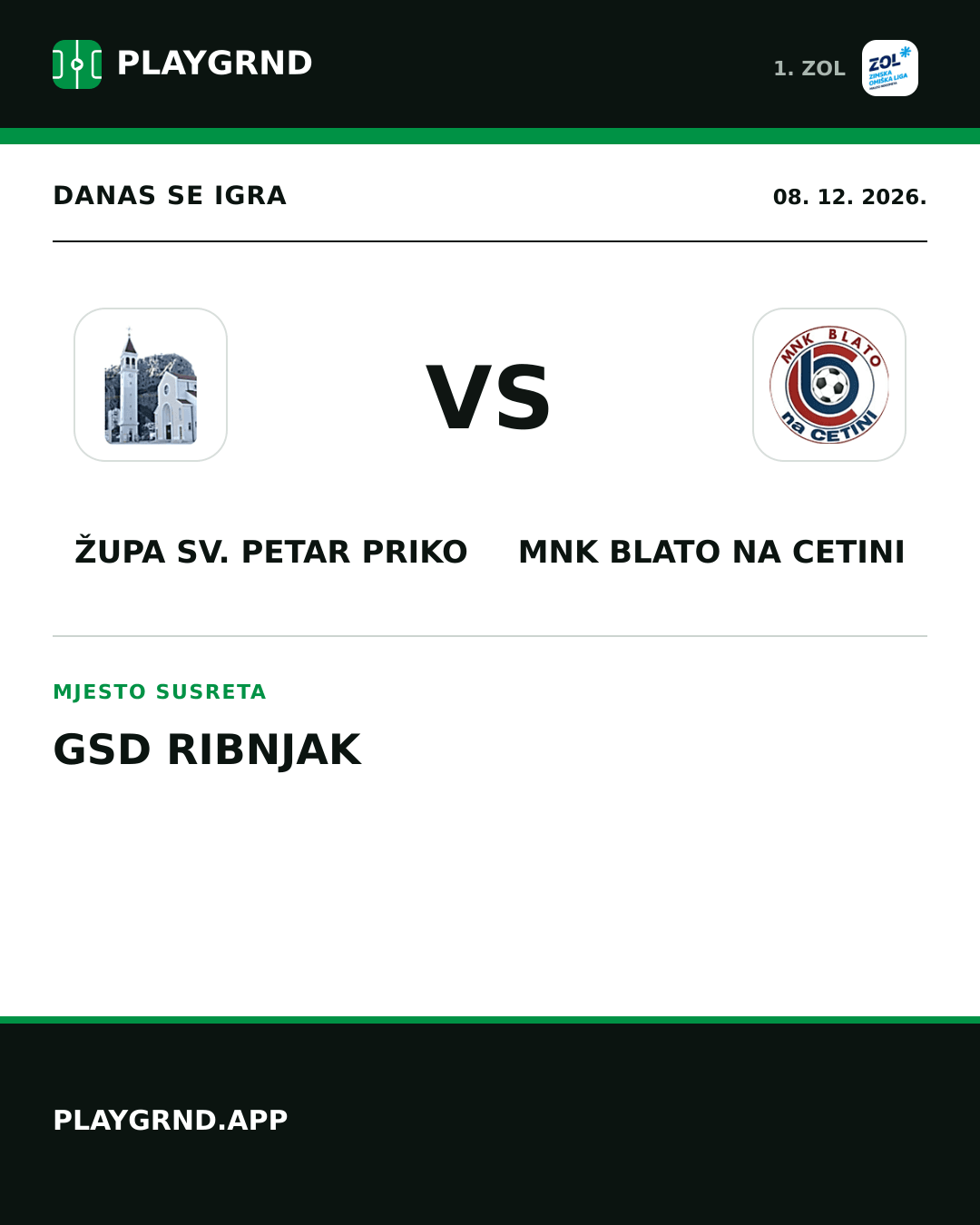 Instagram slika: Župa Sv. Petar Priko vs MNK Blato na Cetini