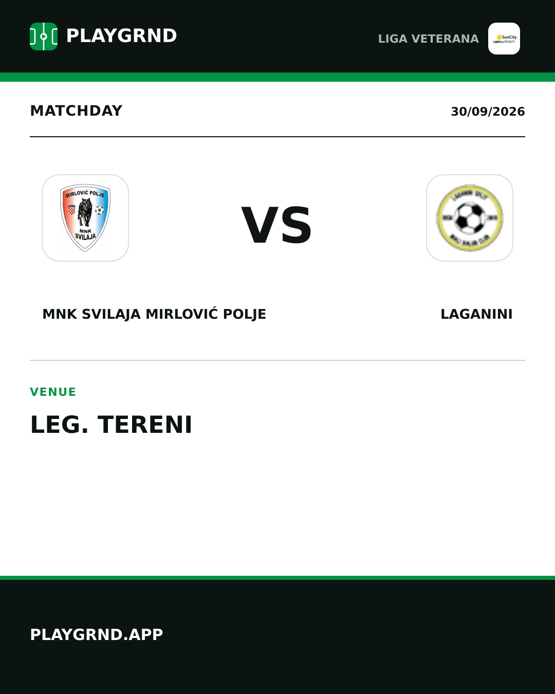 Instagram artwork: MNK Svilaja Mirlović Polje vs Laganini