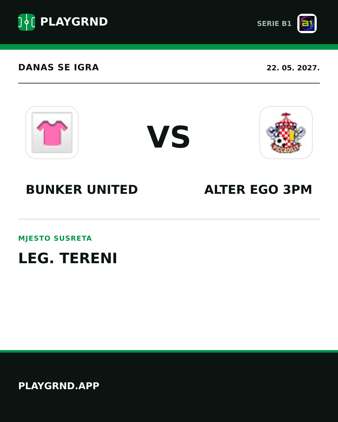 Instagram slika: Bunker United vs Alter Ego 3PM