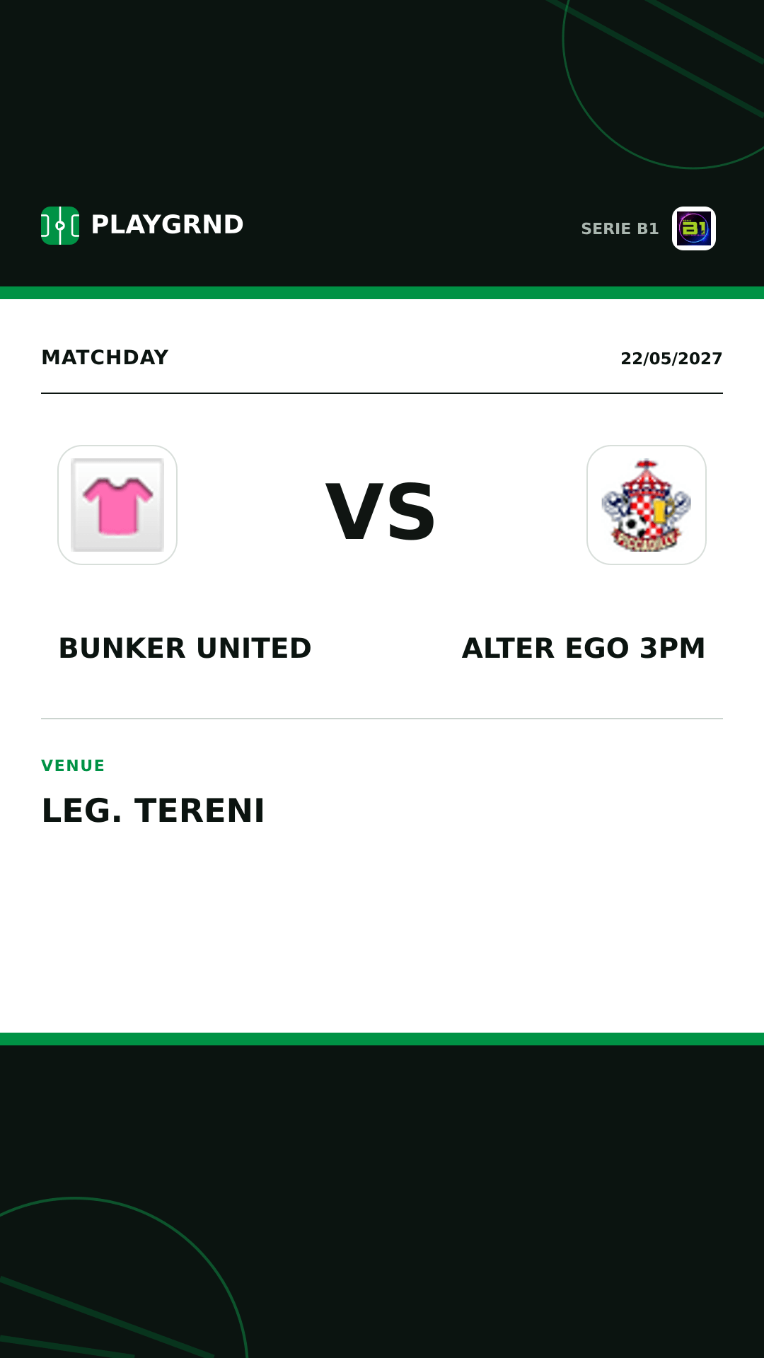 Instagram artwork: Bunker United vs Alter Ego 3PM