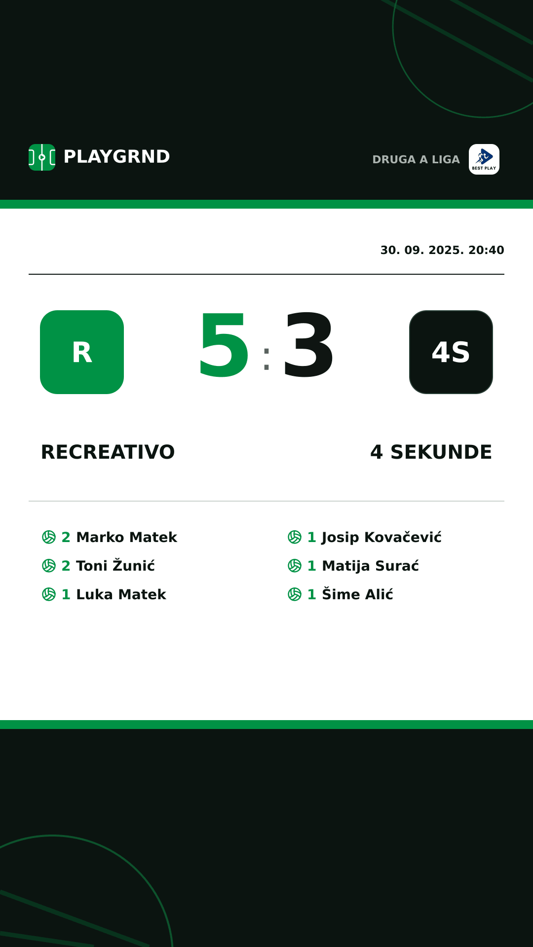 Instagram slika: Recreativo 5:3 4 Sekunde