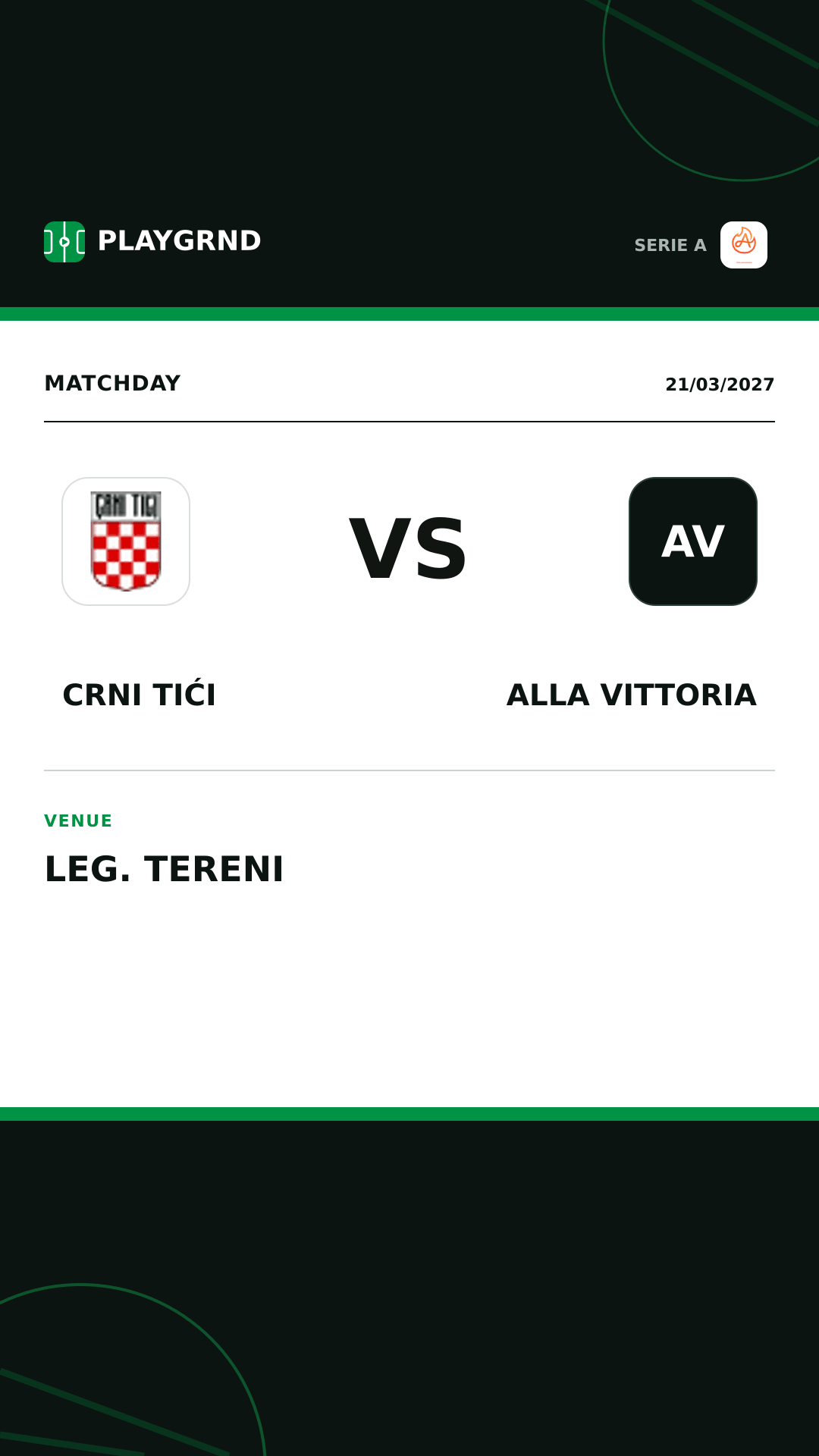 Instagram artwork: Crni Tići vs Alla Vittoria