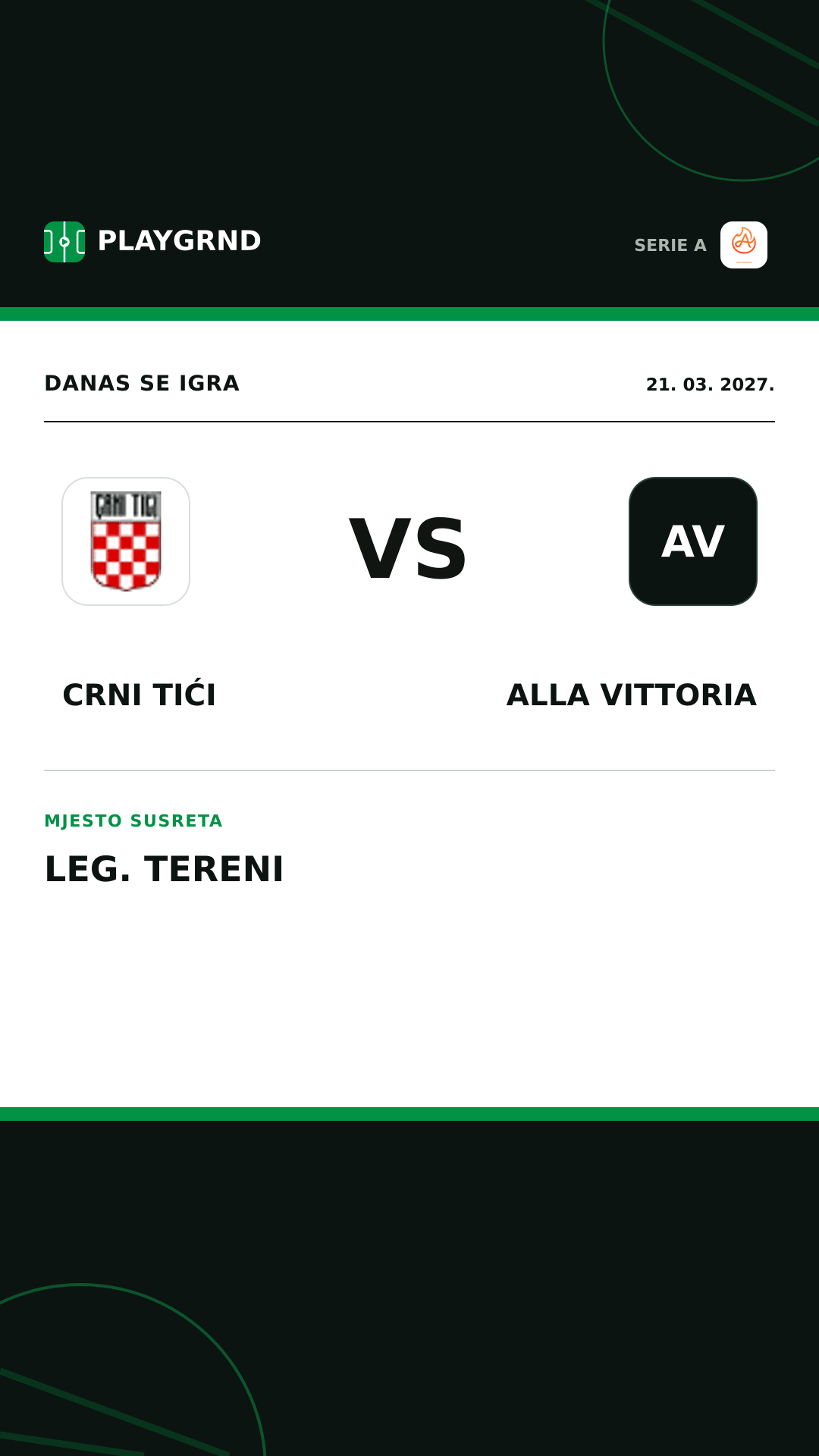 Instagram slika: Crni Tići vs Alla Vittoria