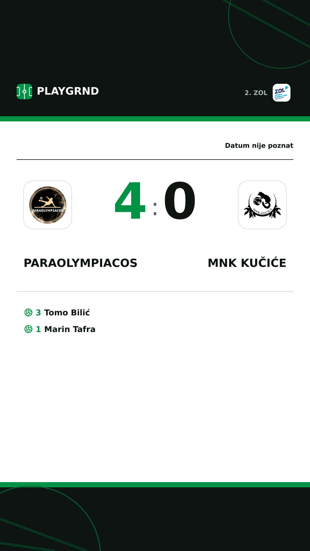 Instagram slika: Paraolympiacos 4:0 MNK Kučiće