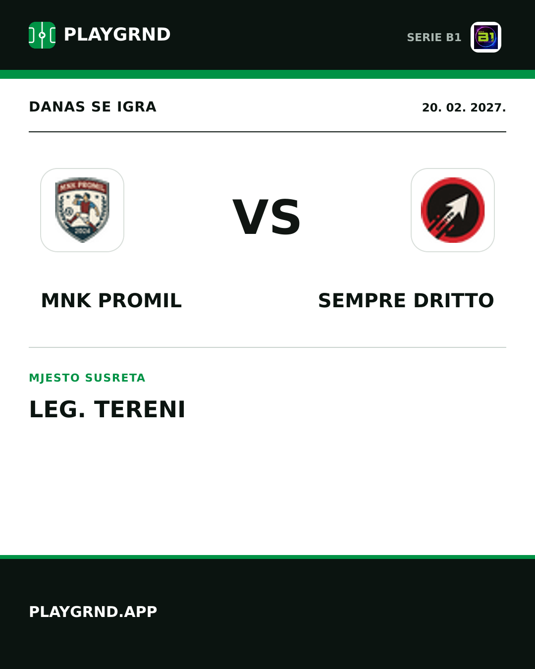 Instagram slika: Mnk Promil vs Sempre Dritto