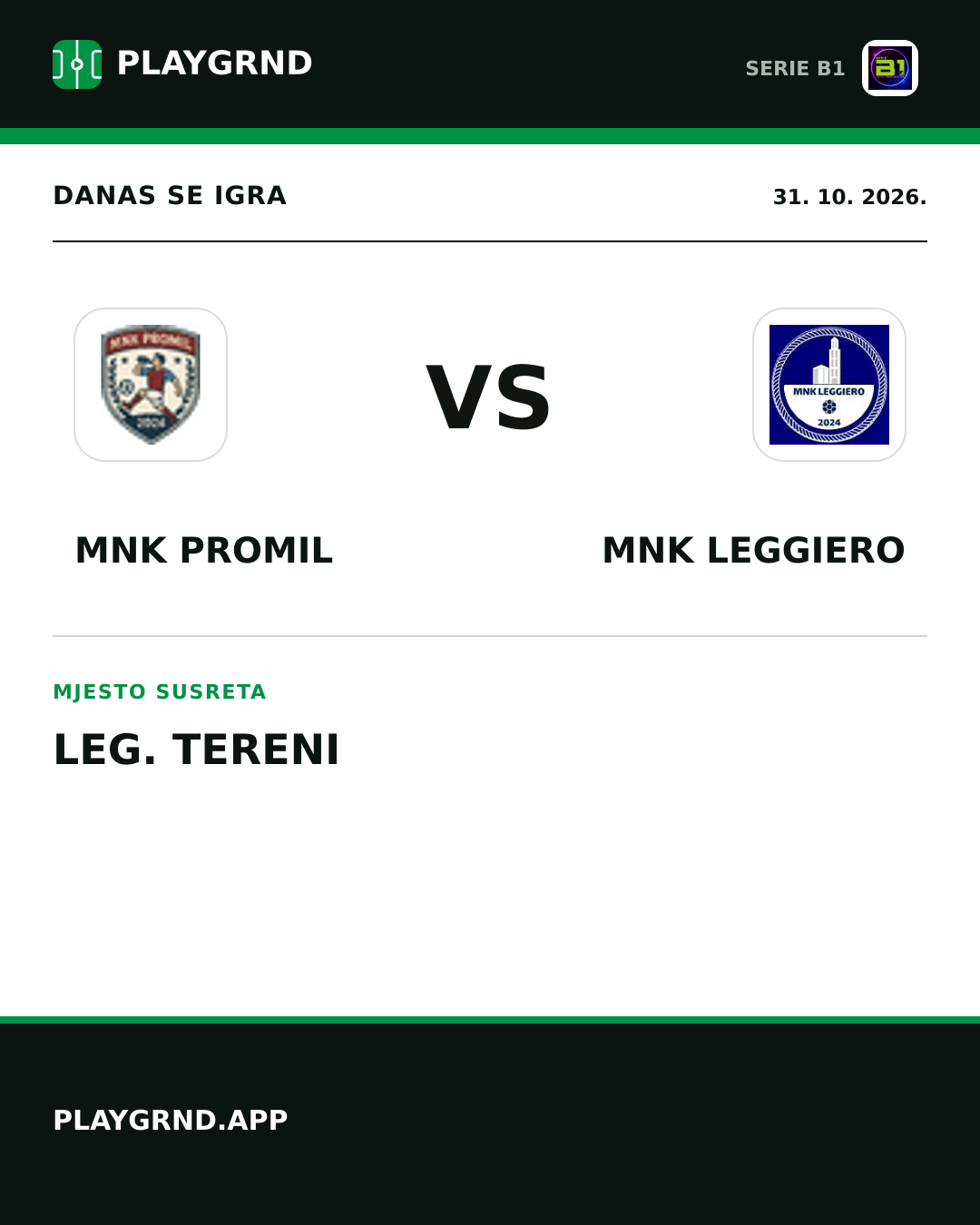 Instagram slika: Mnk Promil vs MNK Leggiero
