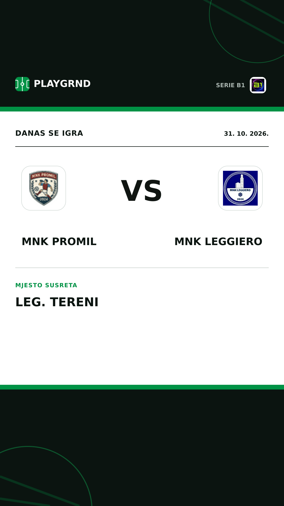 Instagram slika: Mnk Promil vs MNK Leggiero