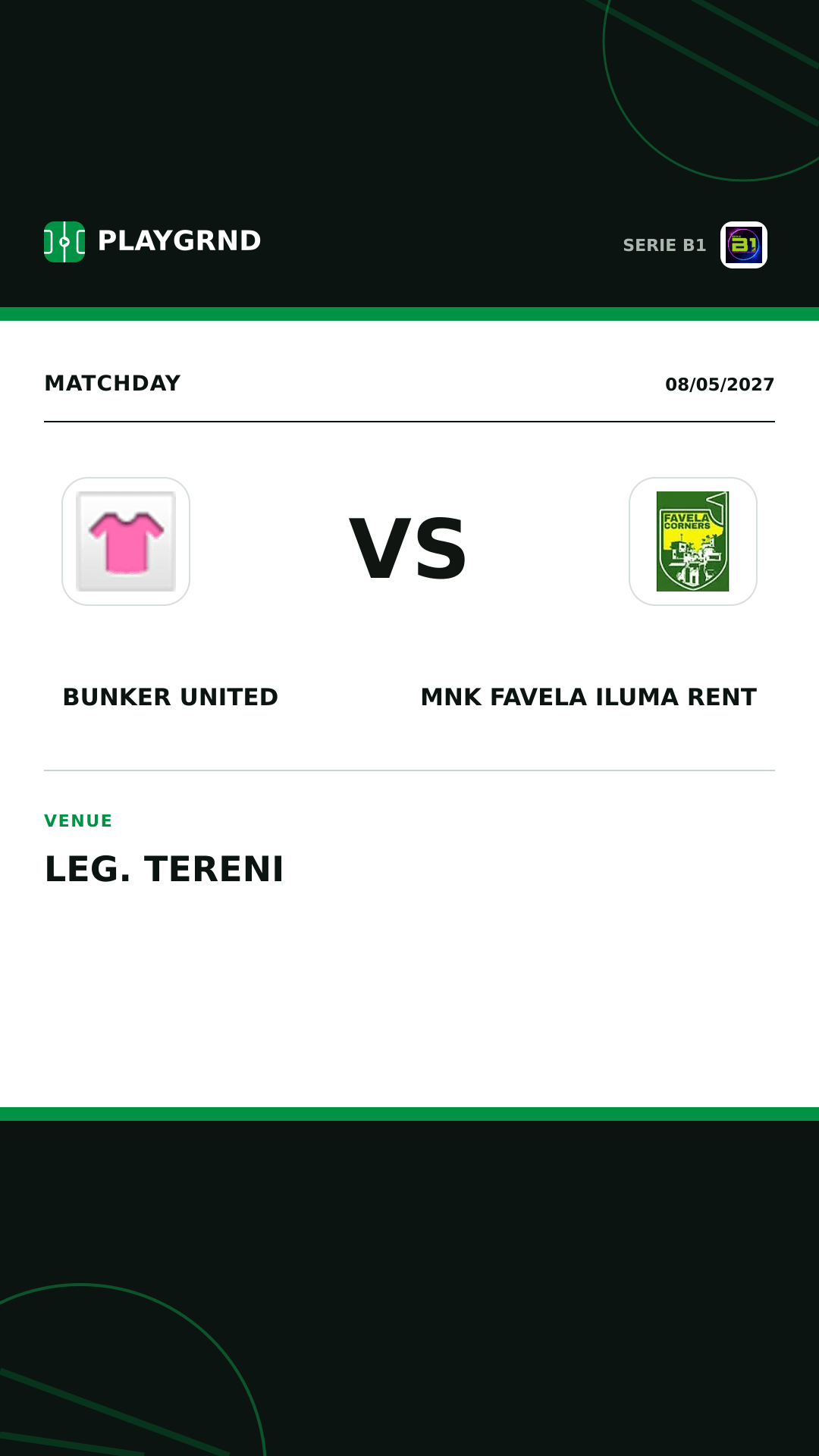 Instagram artwork: Bunker United vs MNK Favela Iluma Rent