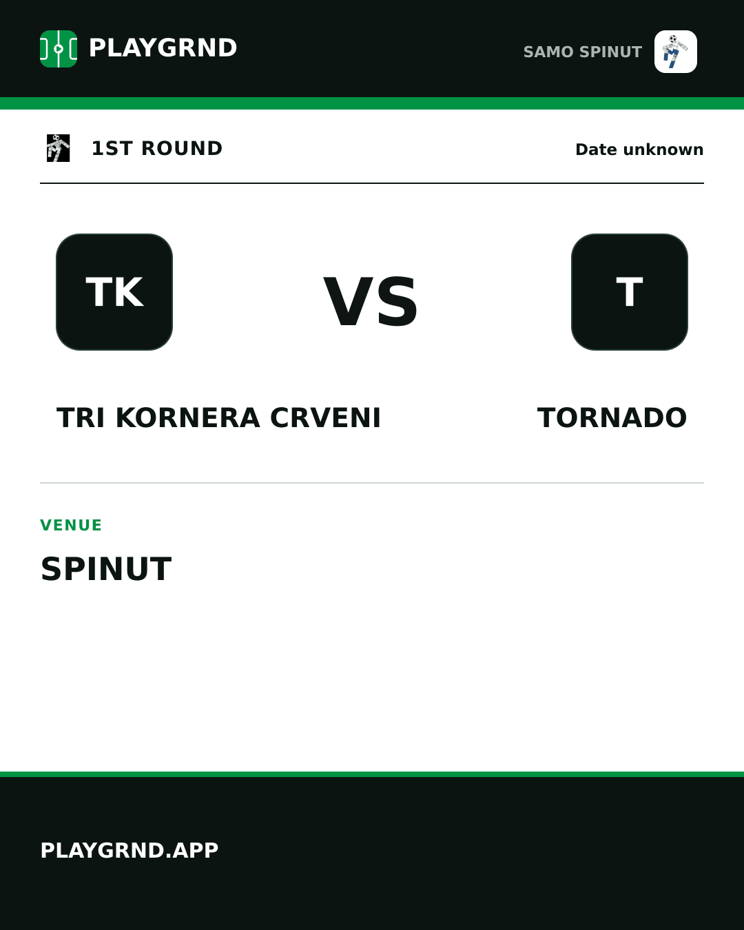 Instagram artwork: Tri kornera crveni vs Tornado