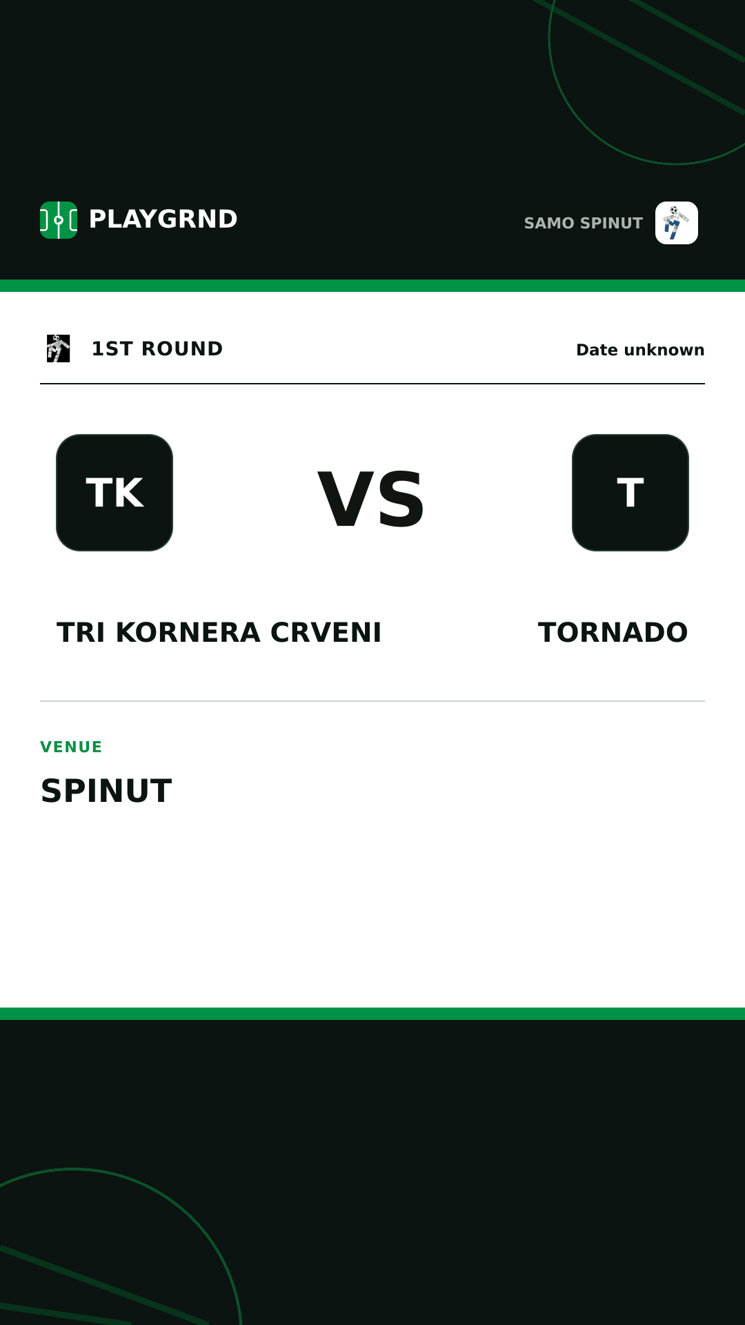 Instagram artwork: Tri kornera crveni vs Tornado