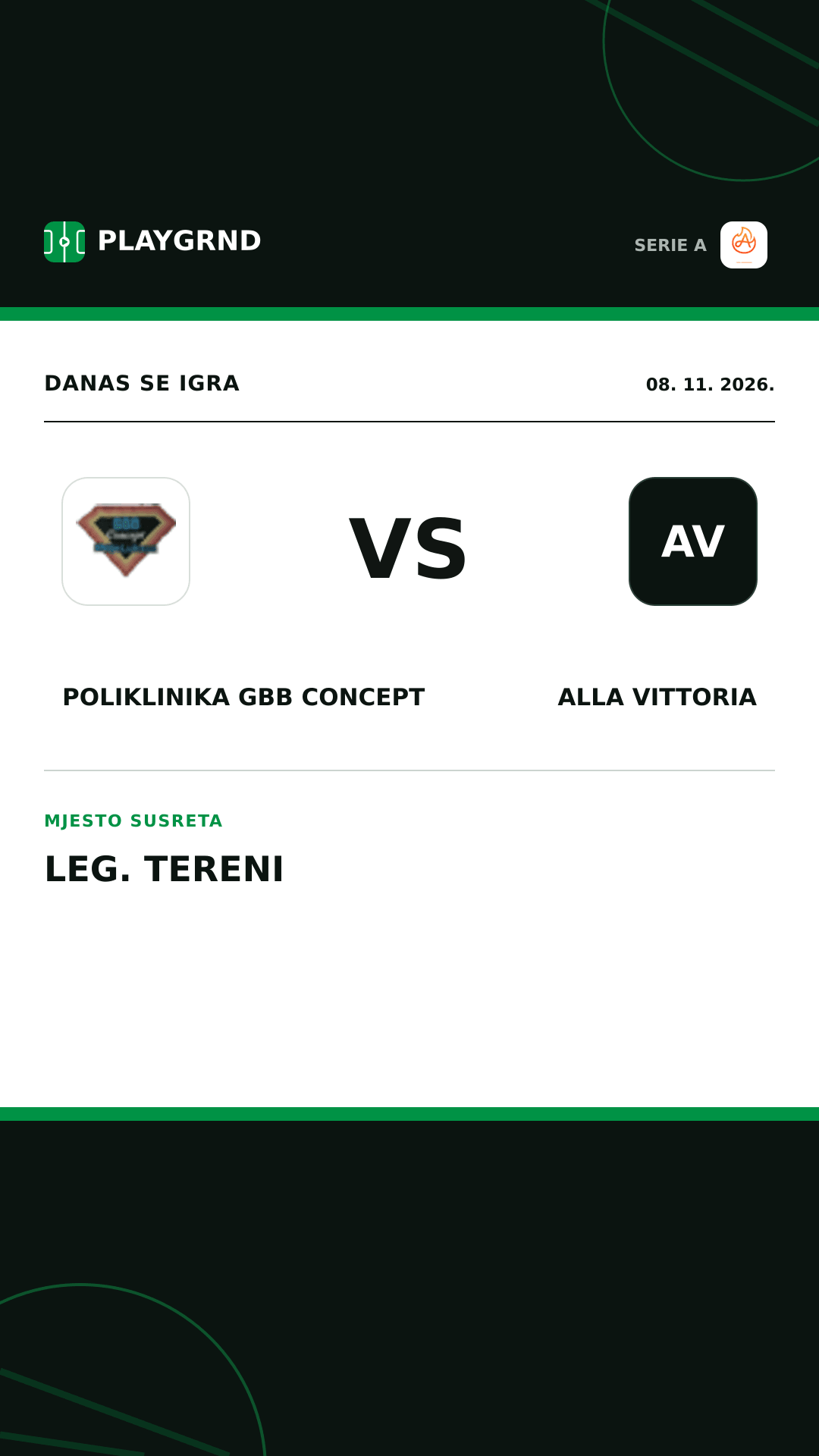 Instagram slika: Poliklinika Gbb Concept vs Alla Vittoria