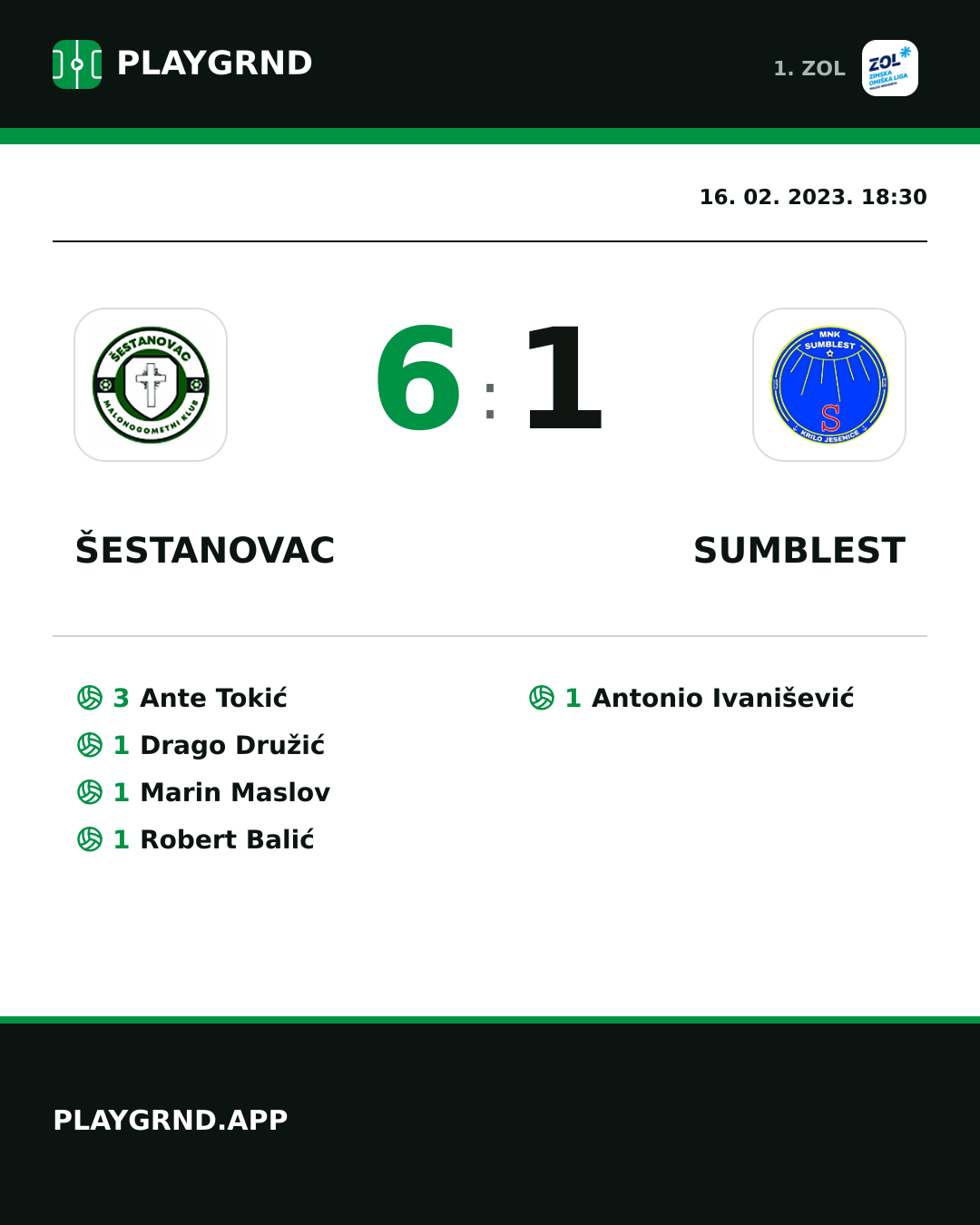 Instagram slika: Šestanovac 6:1 Sumblest