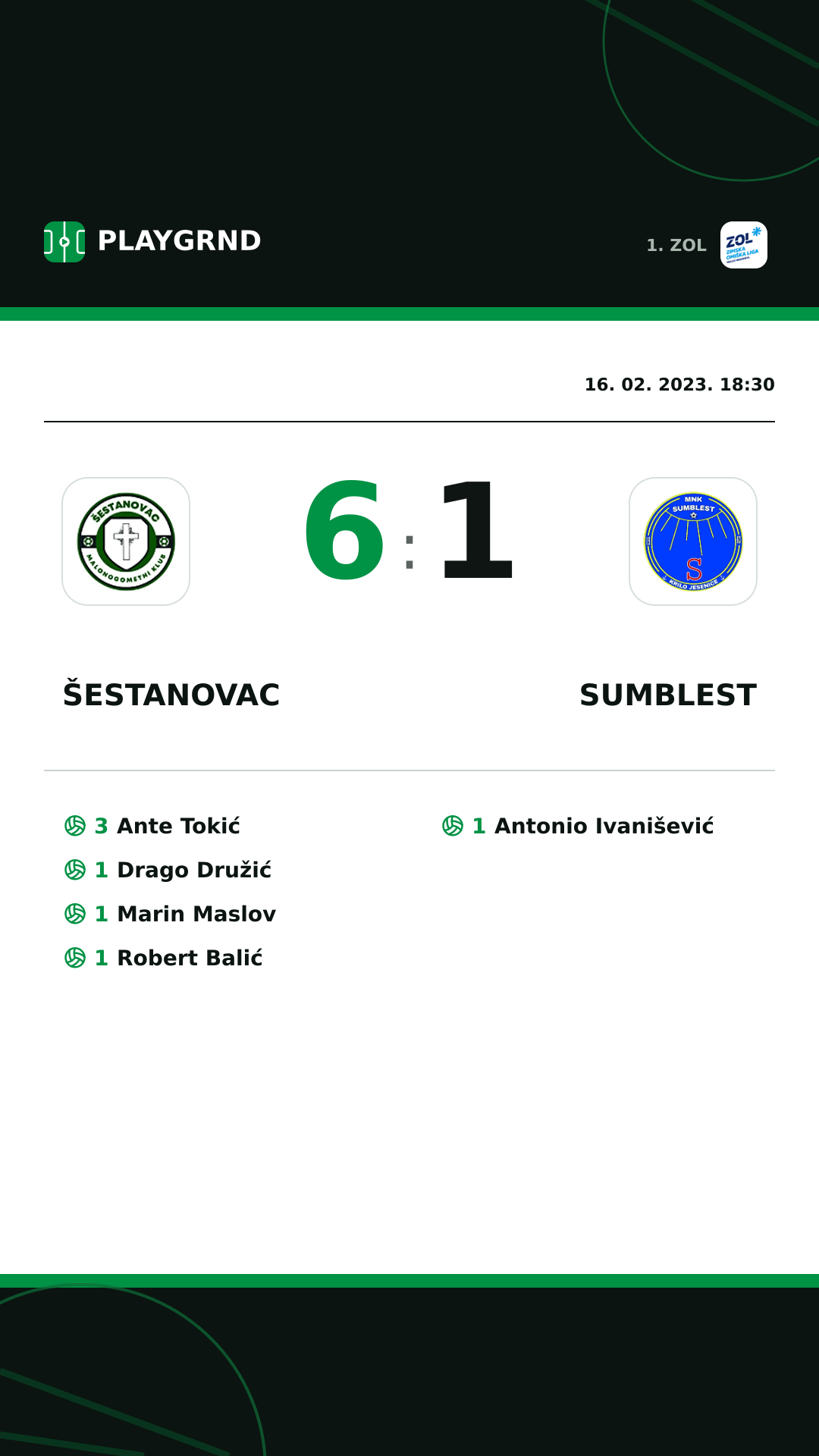 Instagram slika: Šestanovac 6:1 Sumblest