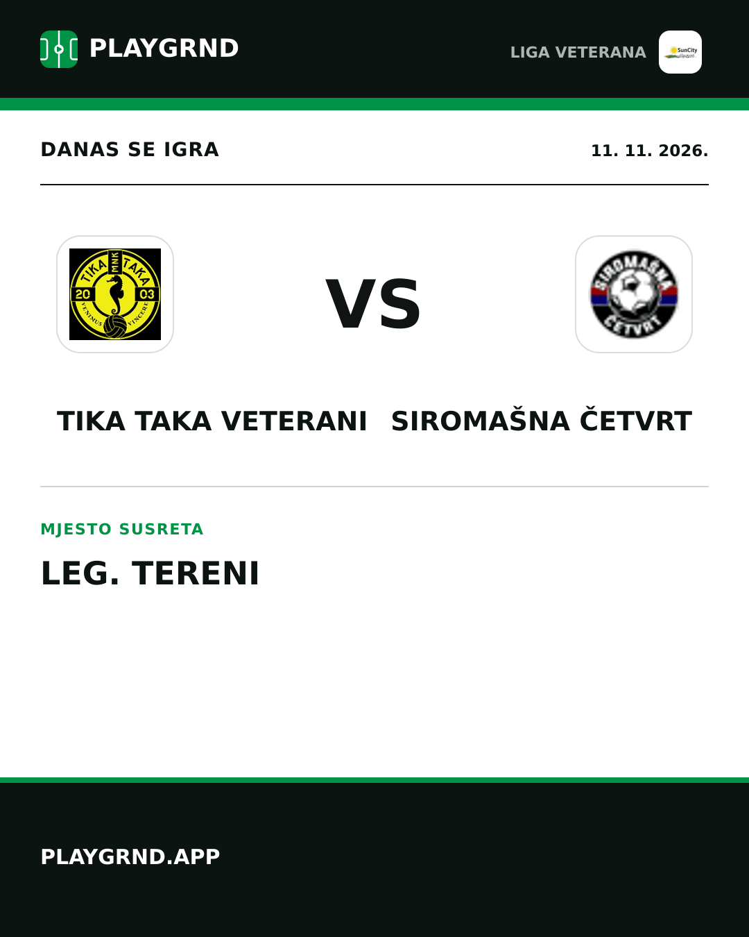 Instagram slika: Tika Taka Veterani vs Siromašna Četvrt