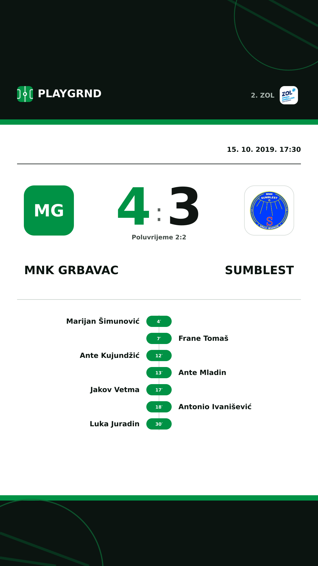Instagram slika: MNK Grbavac 4:3 Sumblest