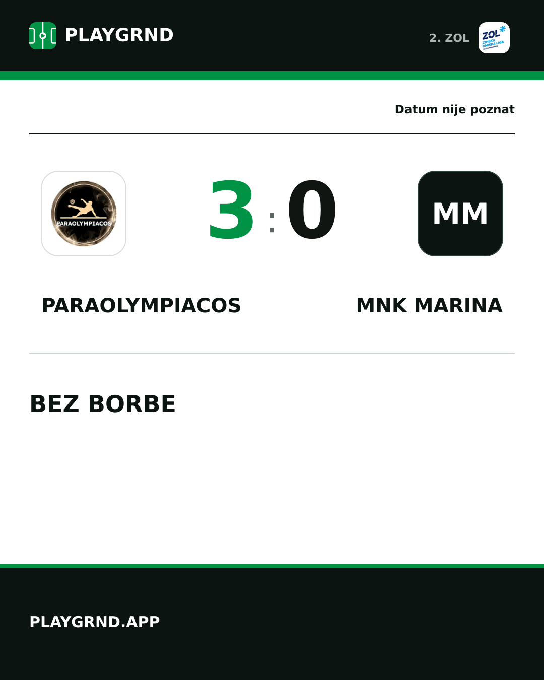 Instagram slika: Paraolympiacos 3:0 MNK Marina