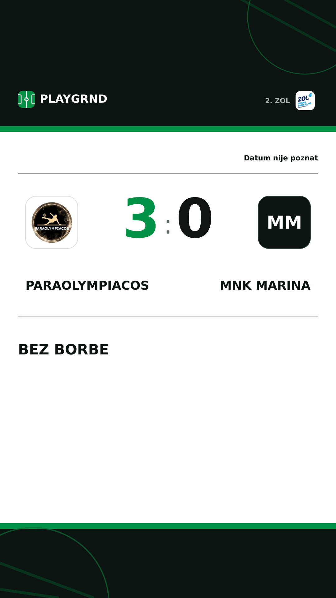 Instagram slika: Paraolympiacos 3:0 MNK Marina