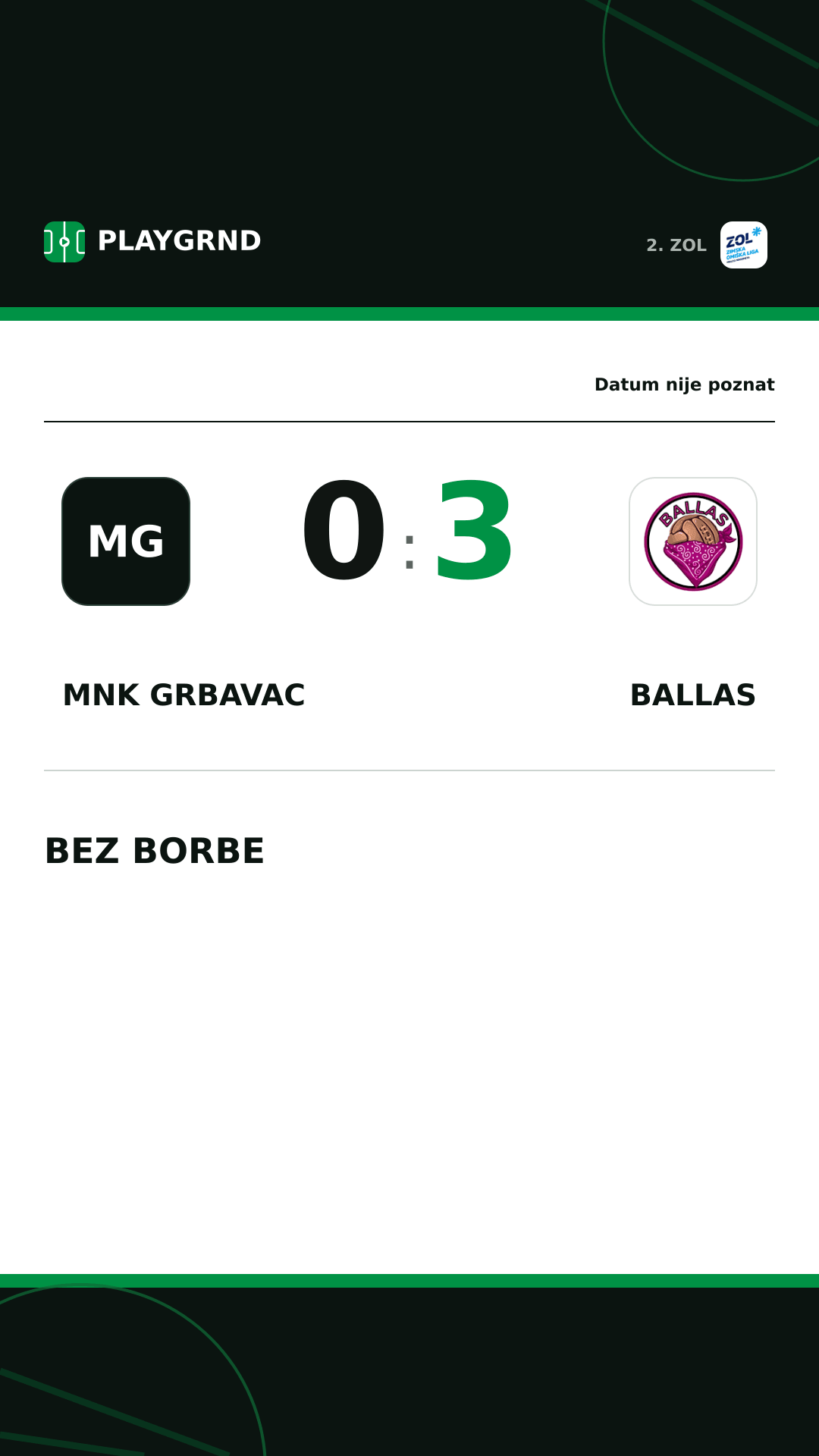 Instagram slika: MNK Grbavac 0:3 Ballas