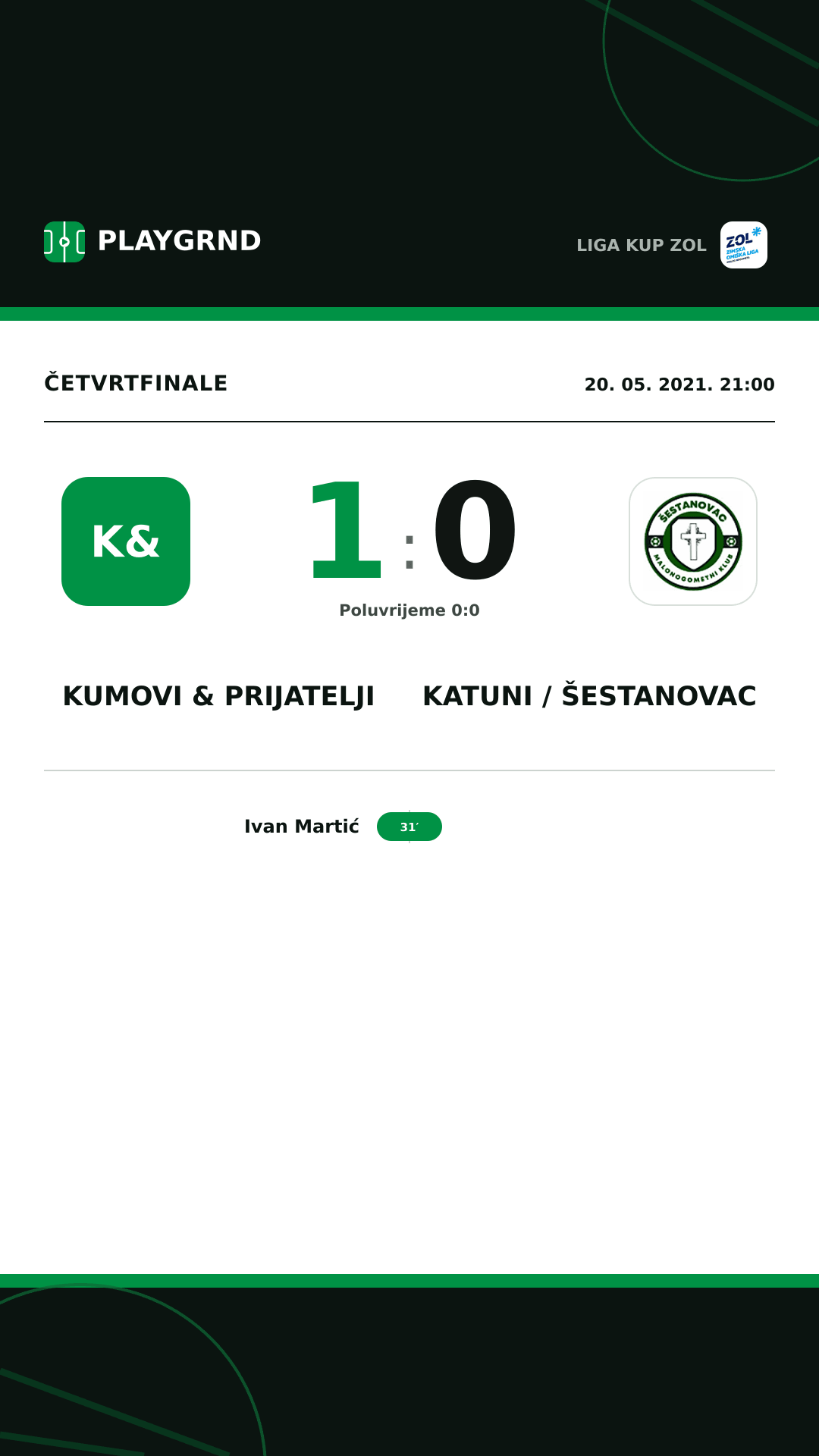 Instagram slika: Kumovi & prijatelji 1:0 Katuni / Šestanovac