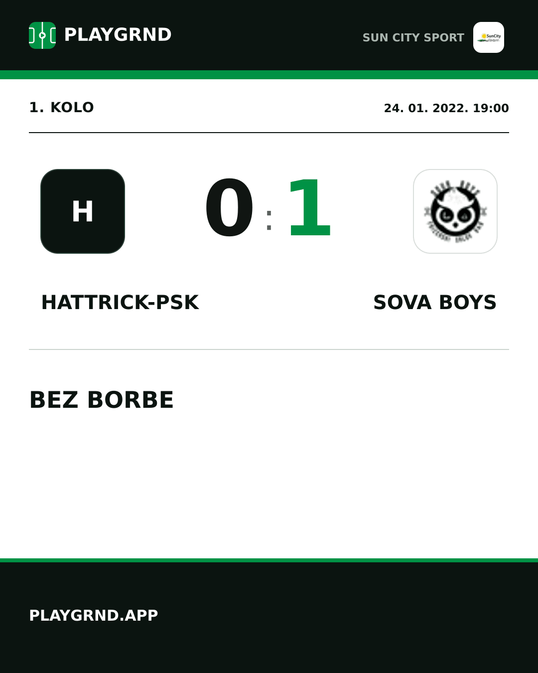 Instagram slika: Hattrick-Psk 0:1 Sova Boys