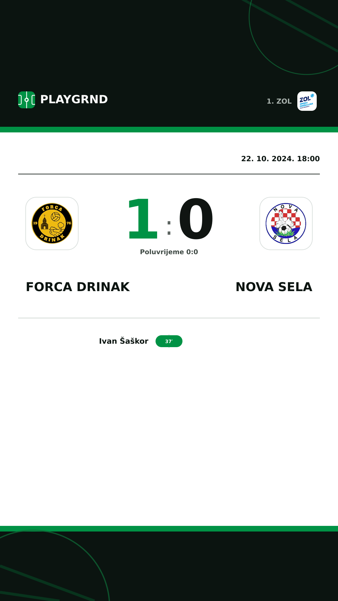 Instagram slika: Forca Drinak 1:0 Nova Sela