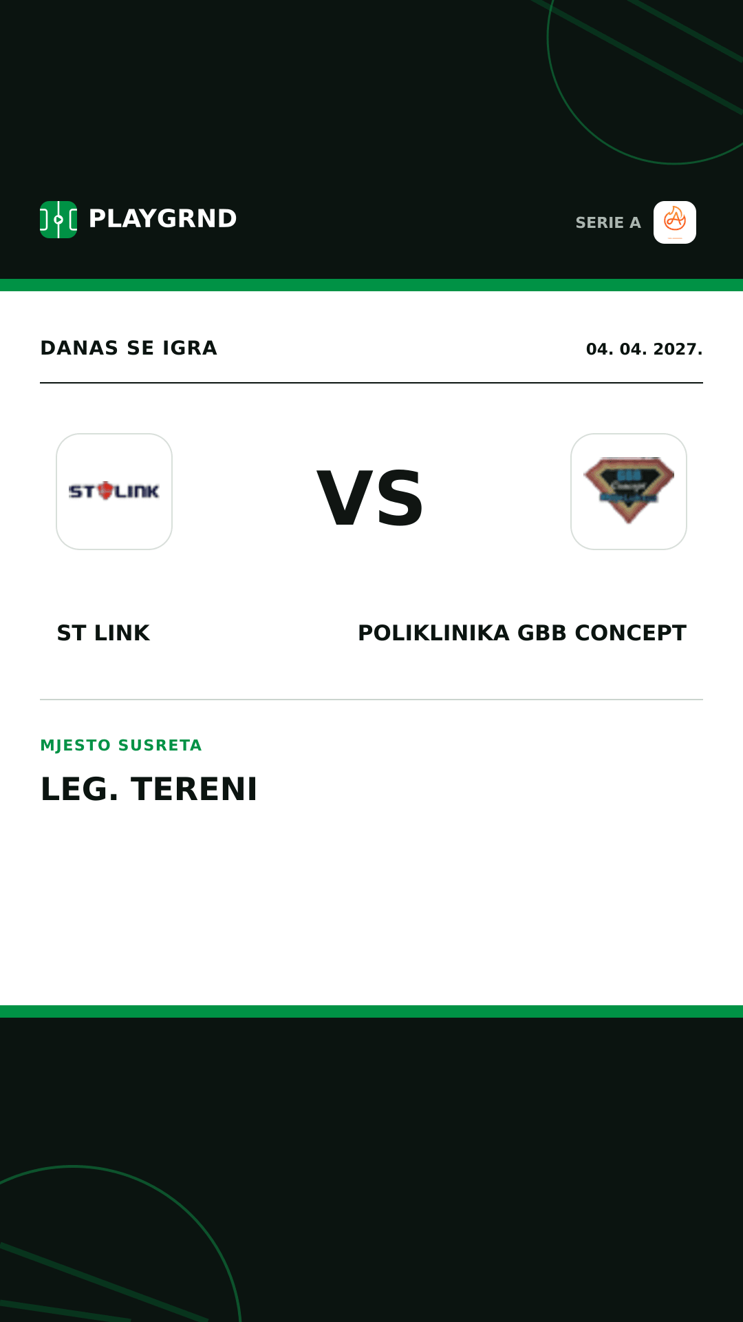 Instagram slika: ST Link vs Poliklinika Gbb Concept