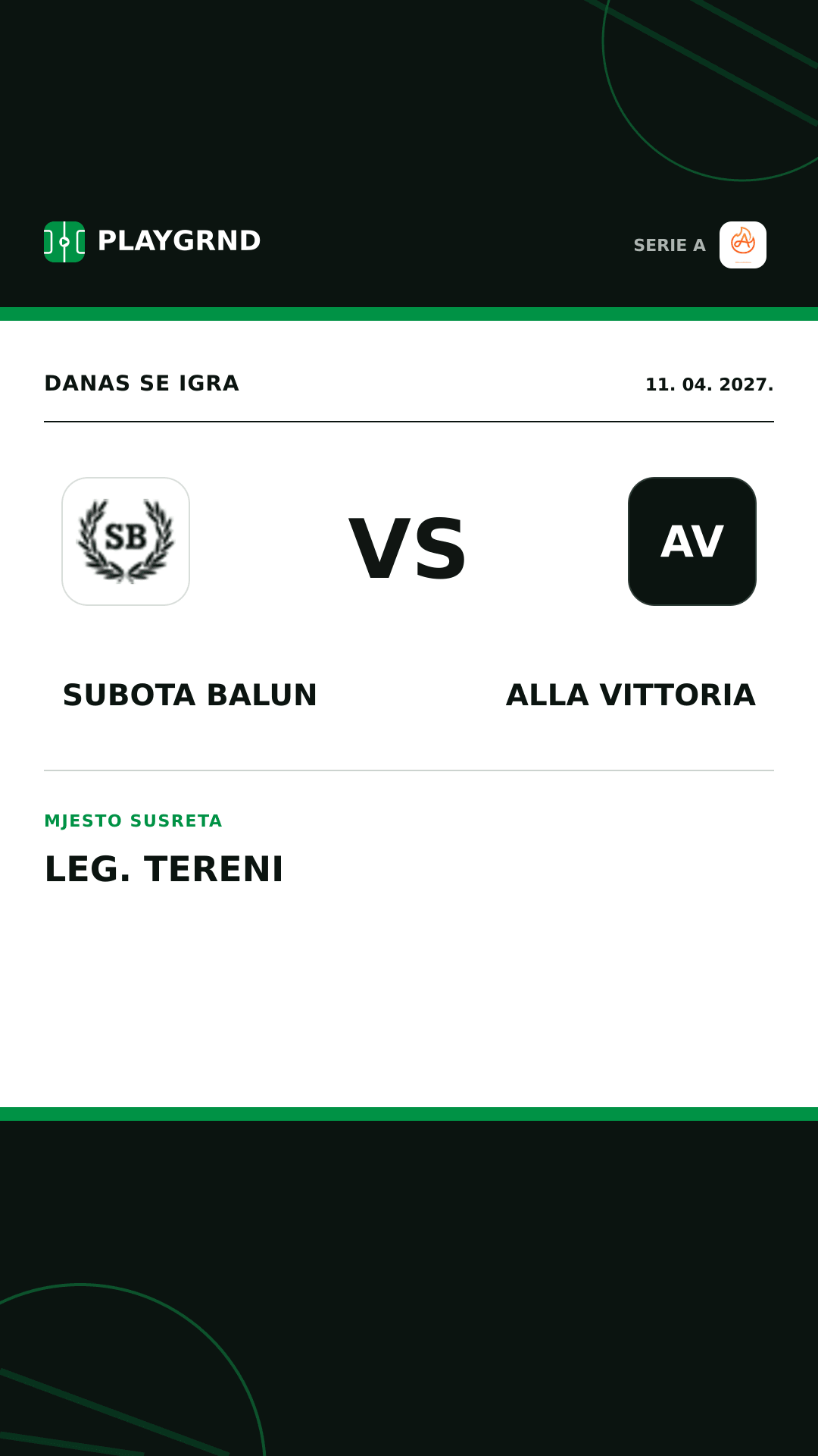 Instagram slika: Subota Balun vs Alla Vittoria