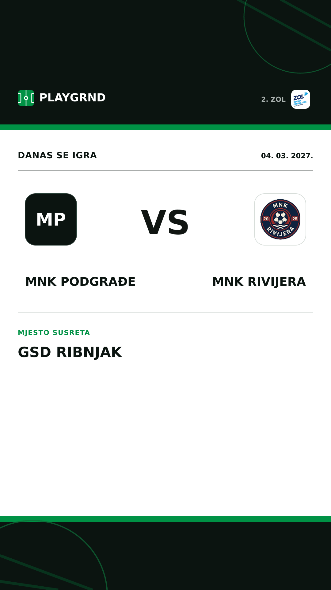 Instagram slika: MNK Podgrađe vs MNK Rivijera