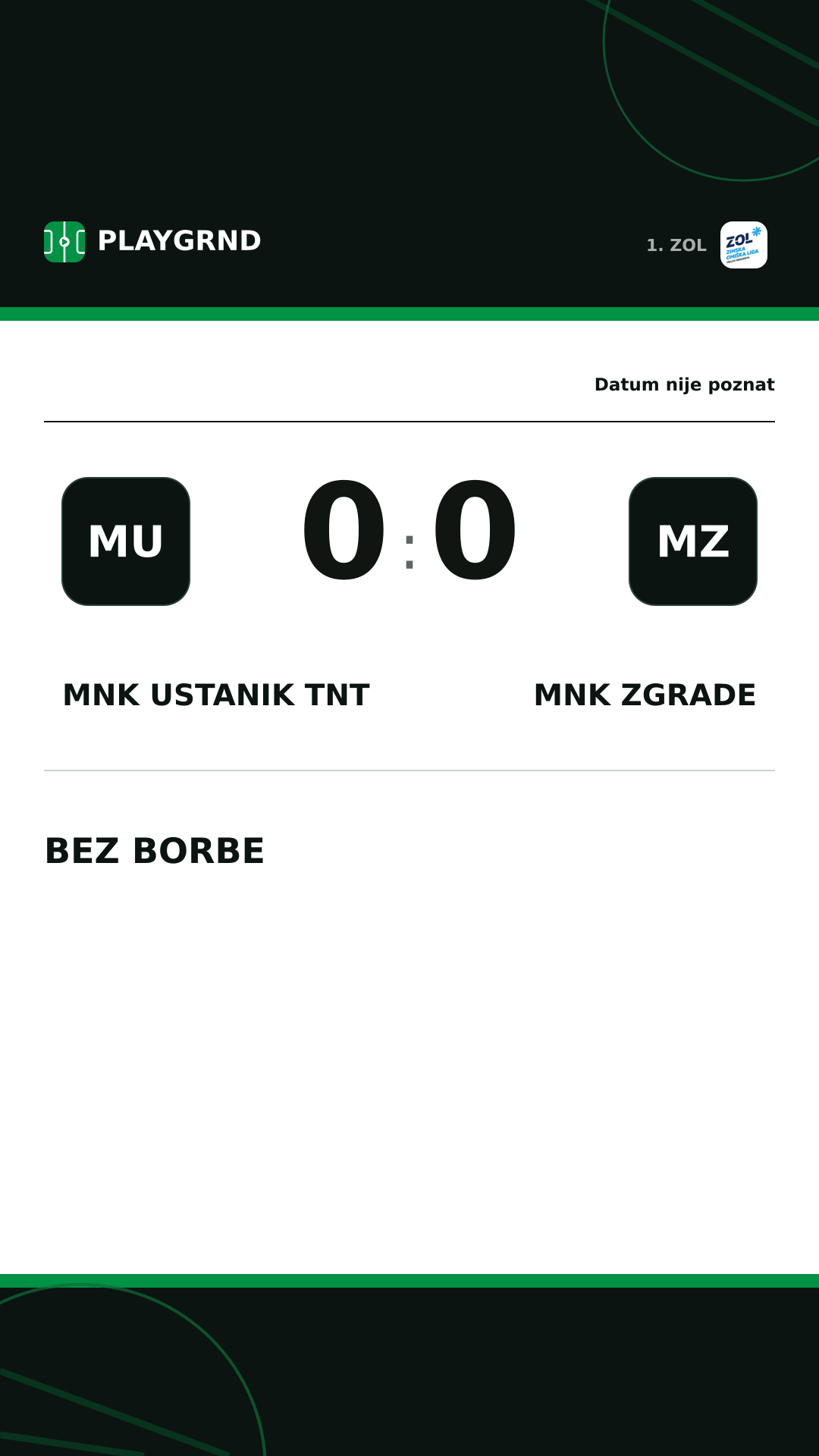 Instagram slika: MNK Ustanik TNT 0:0 MNK Zgrade