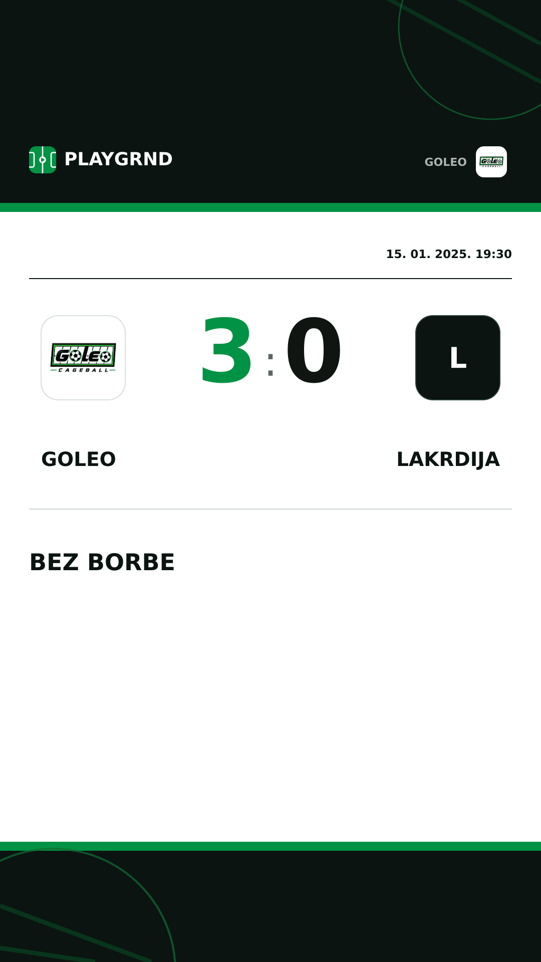 Instagram slika: Goleo 3:0 Lakrdija