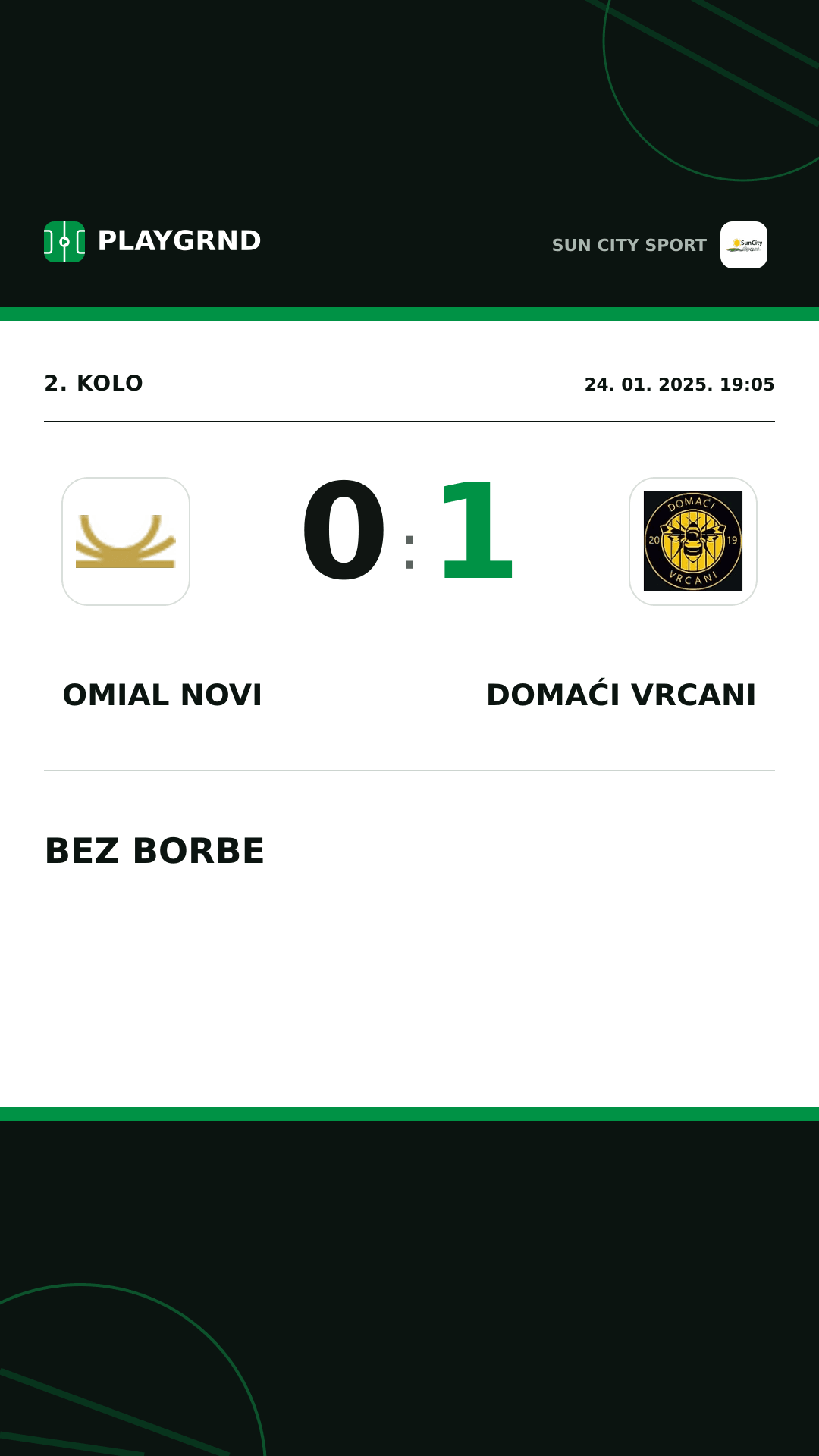 Instagram slika: Omial Novi 0:1 Domaći Vrcani
