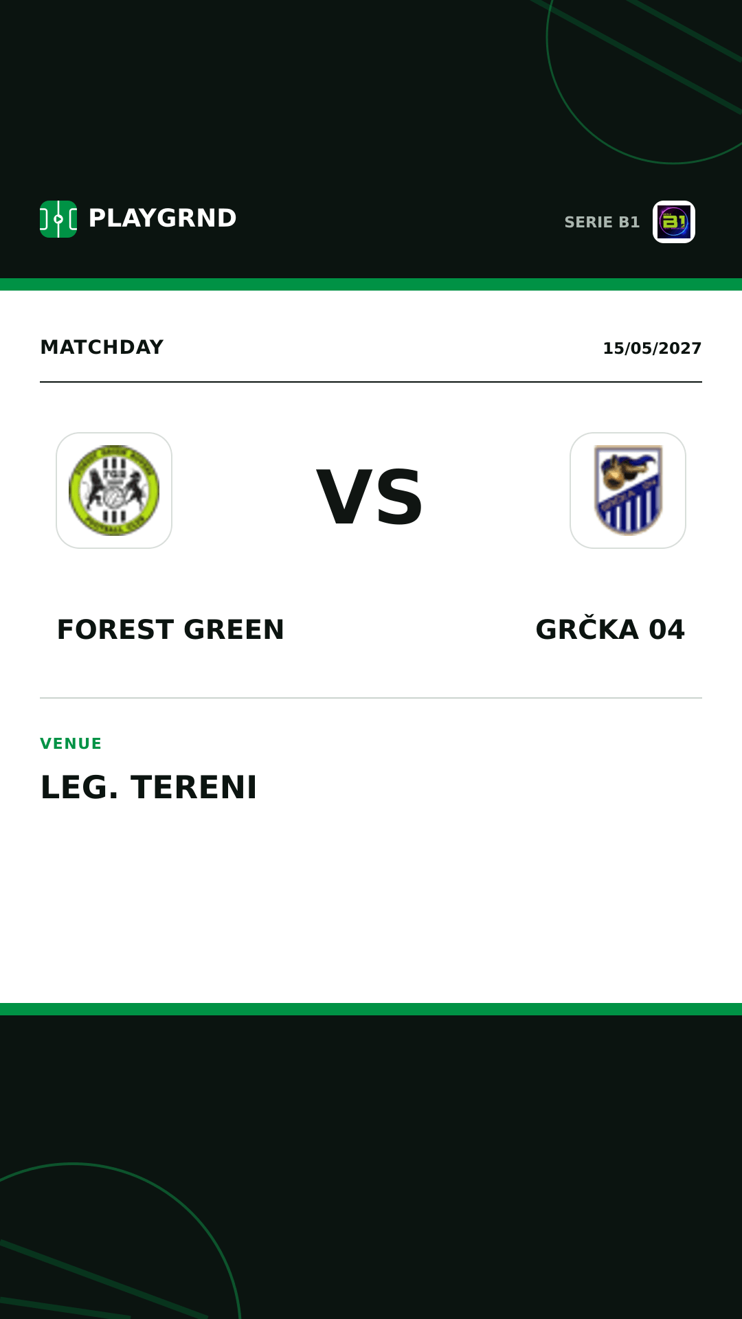 Instagram artwork: Forest Green vs Grčka 04