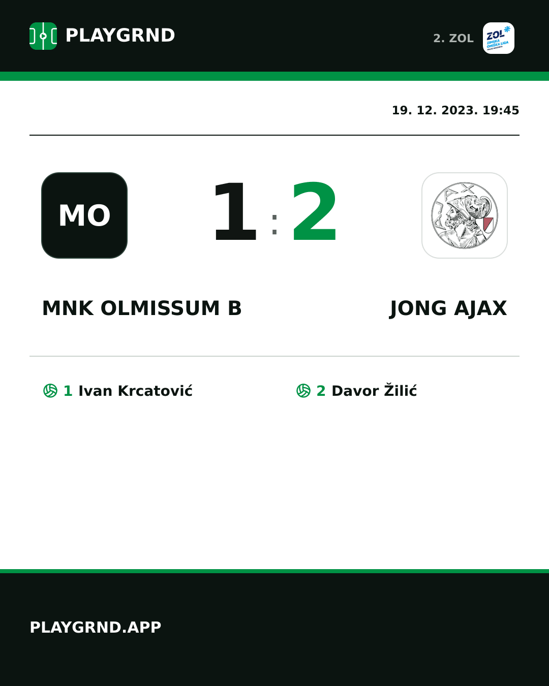 Instagram slika: MNK Olmissum B 1:2 Jong Ajax