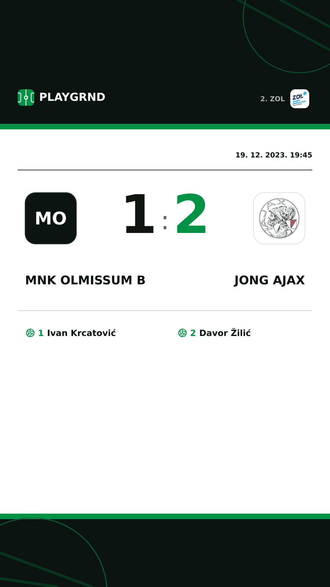 Instagram slika: MNK Olmissum B 1:2 Jong Ajax