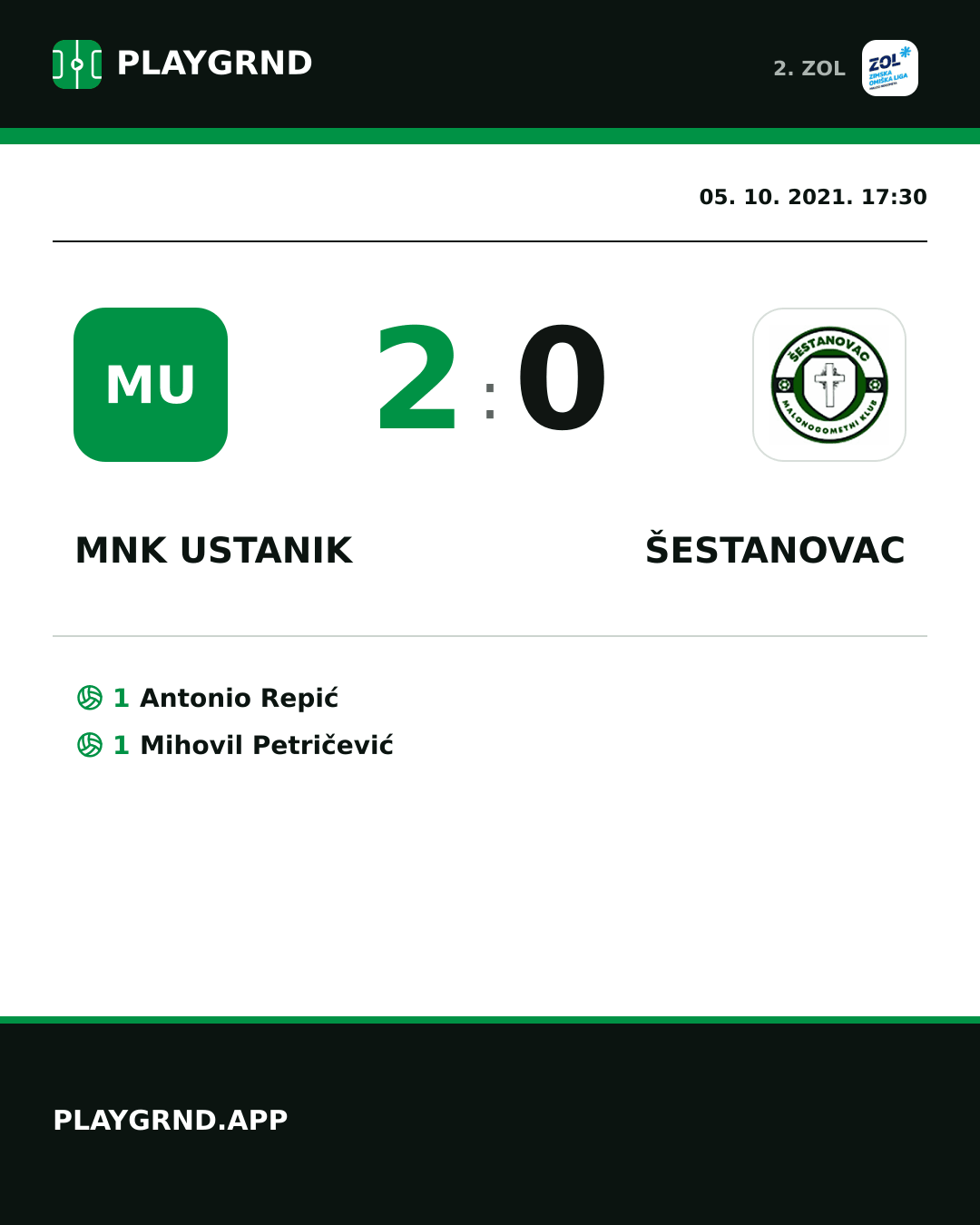Instagram slika: MNK Ustanik 2:0 Šestanovac