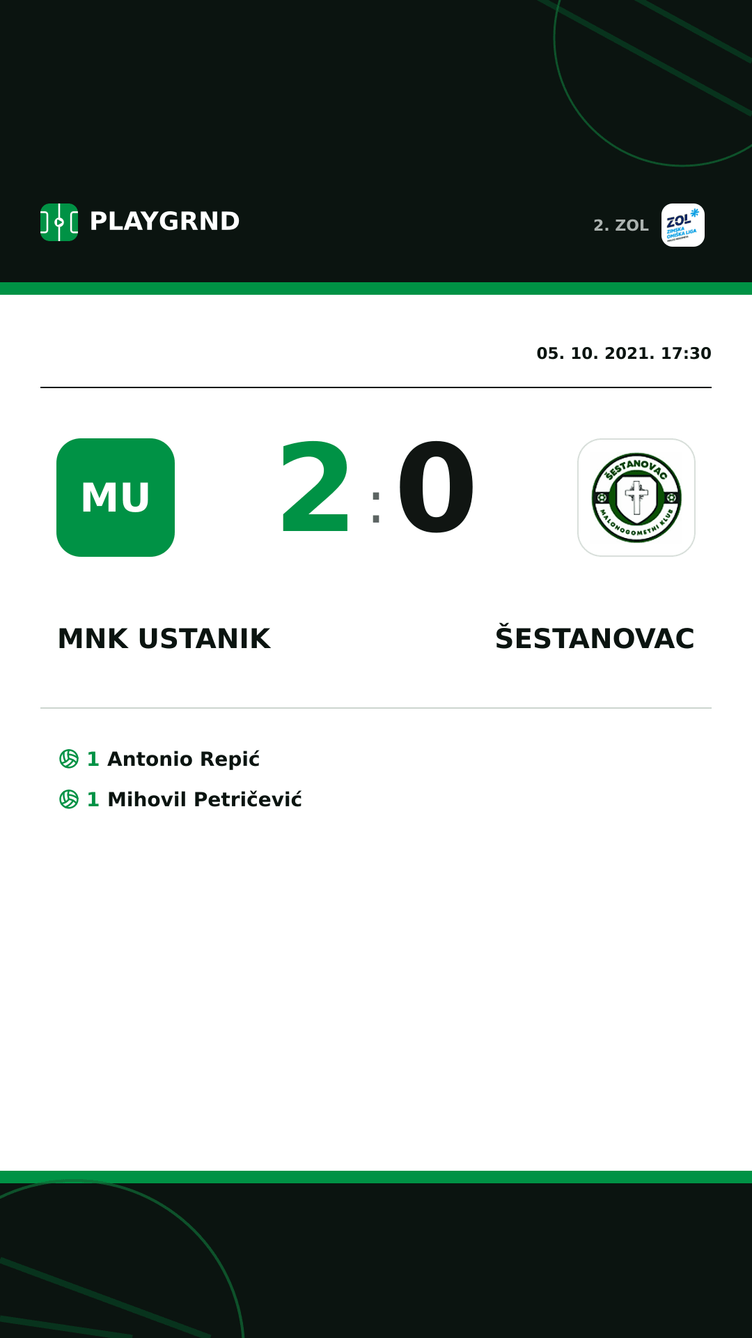 Instagram slika: MNK Ustanik 2:0 Šestanovac