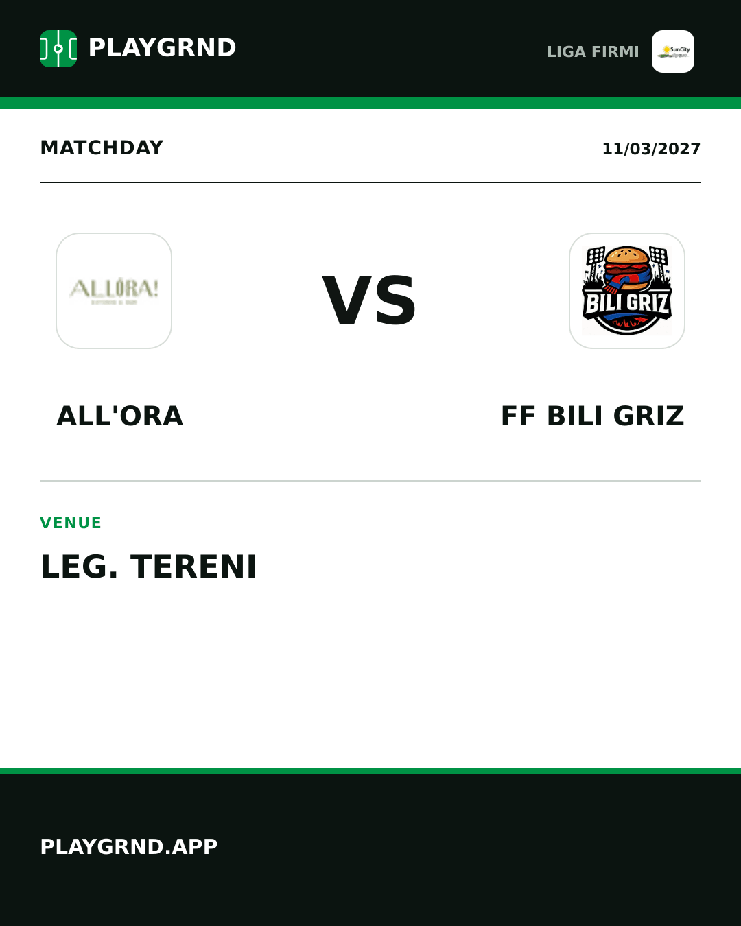Instagram artwork: All'Ora vs FF Bili Griz