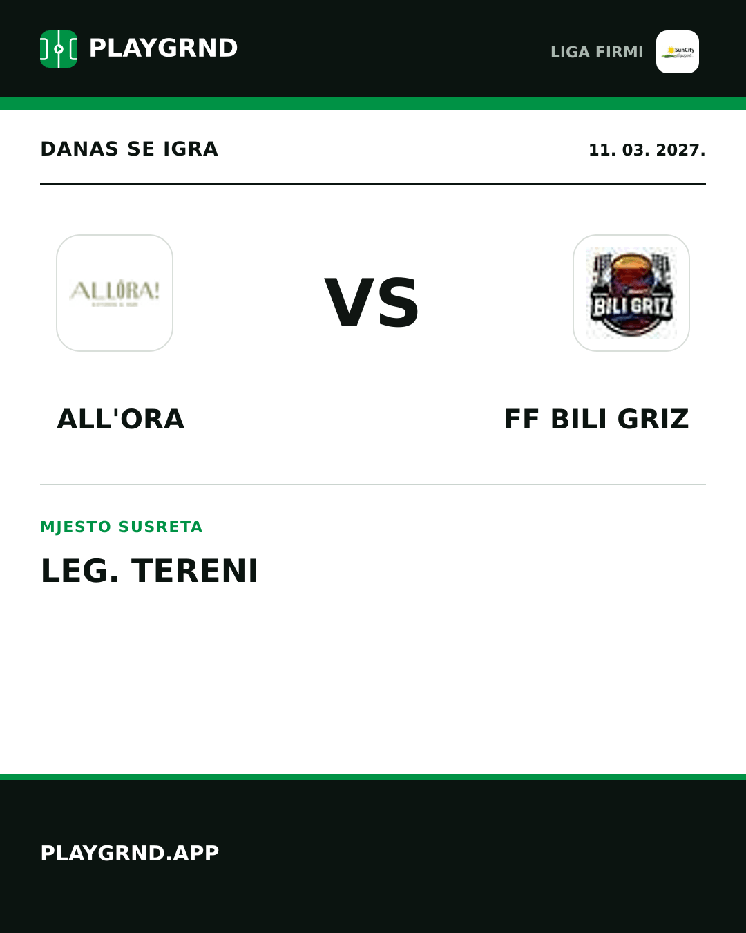 Instagram slika: All'Ora vs FF Bili Griz