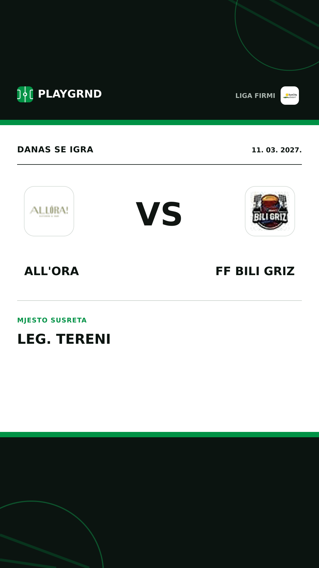 Instagram slika: All'Ora vs FF Bili Griz