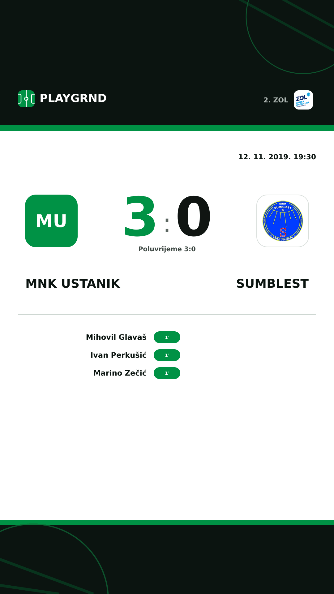 Instagram slika: MNK Ustanik 3:0 Sumblest