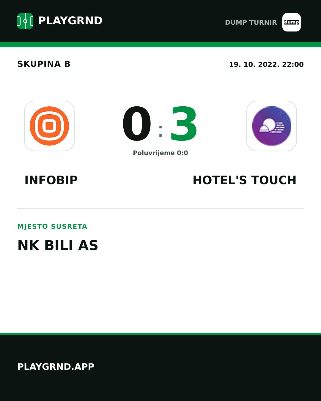 Instagram slika: Infobip 0:3 Hotel's Touch