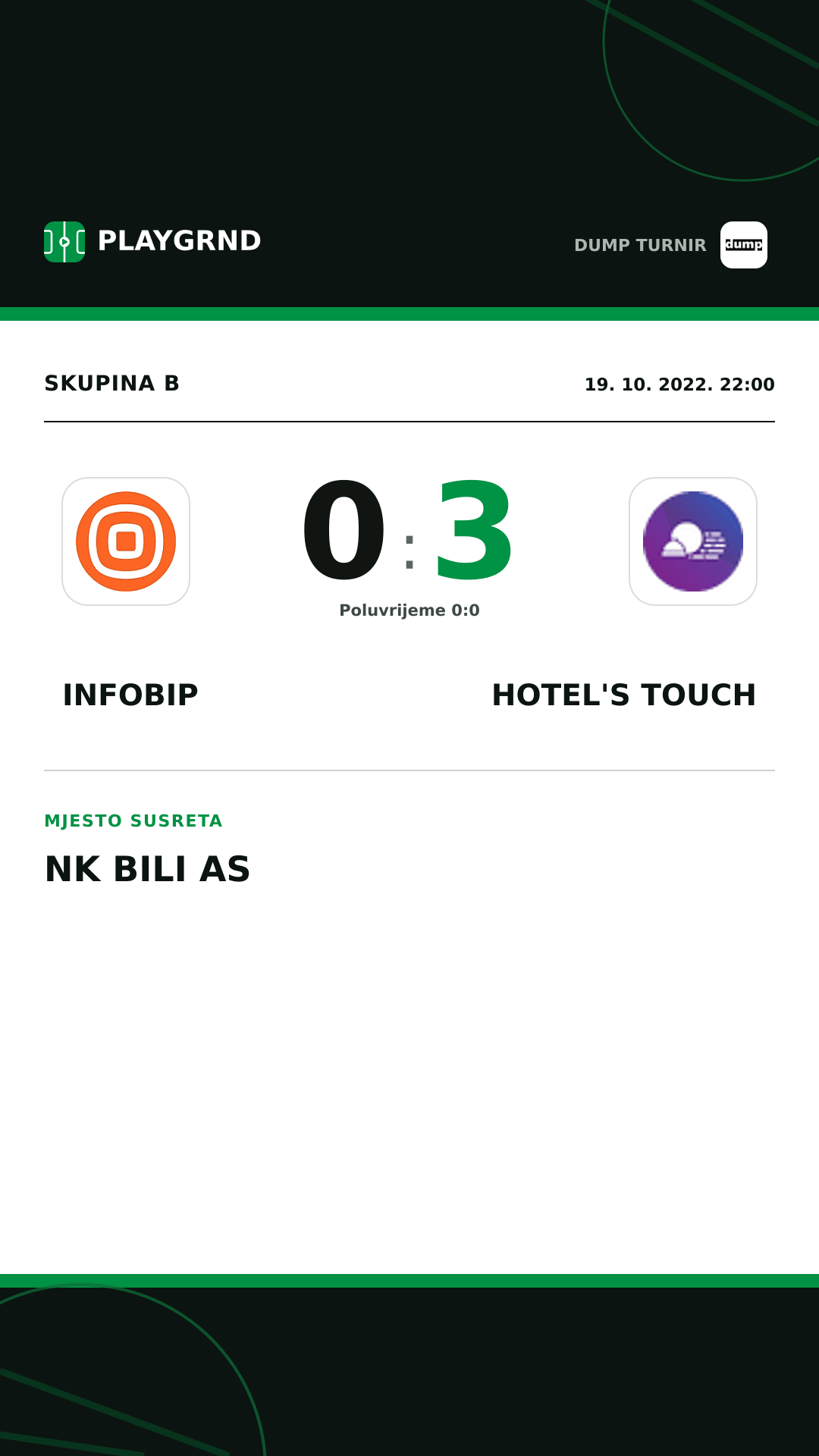 Instagram slika: Infobip 0:3 Hotel's Touch