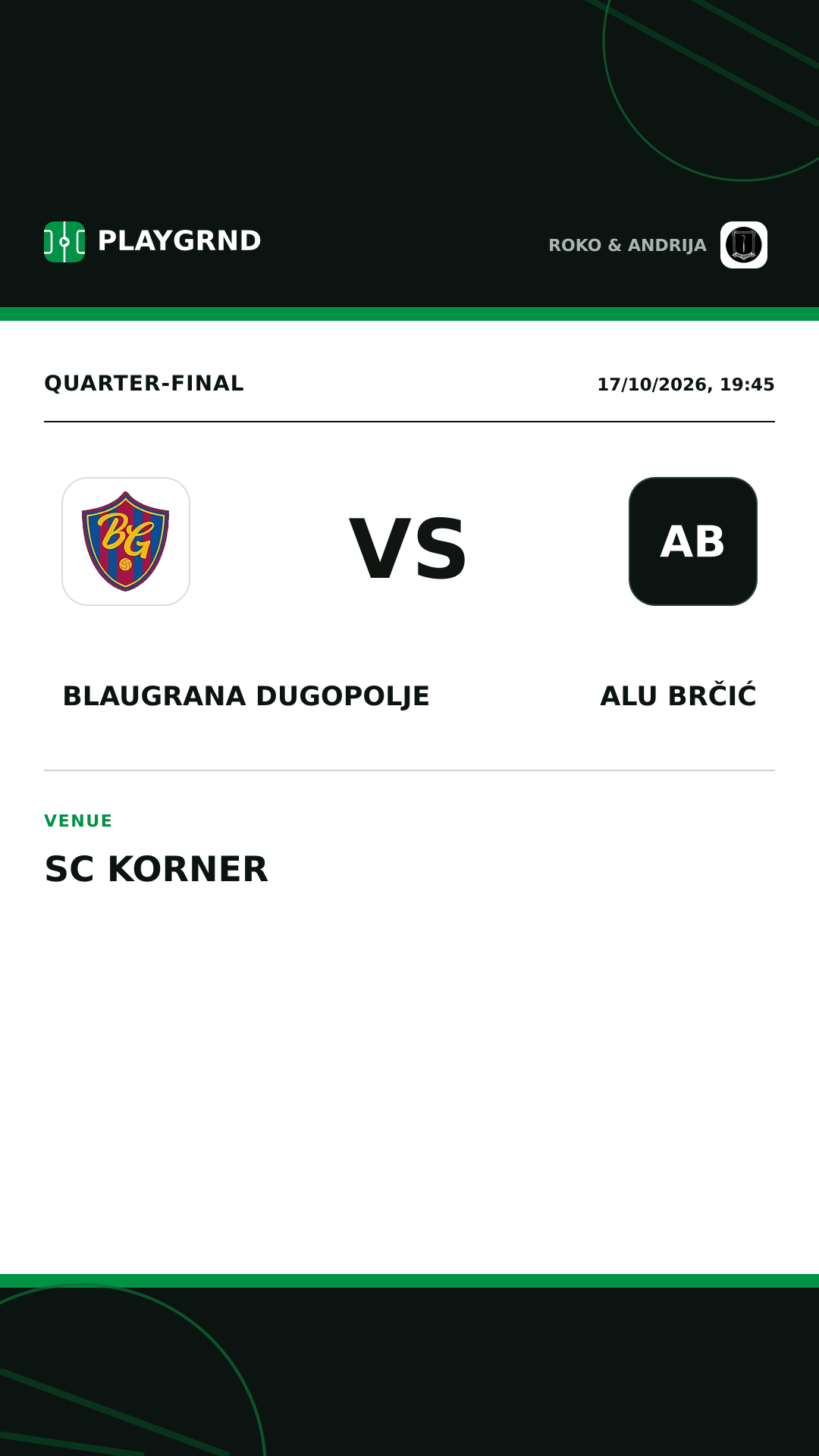 Instagram artwork: Blaugrana Dugopolje vs Alu Brčić