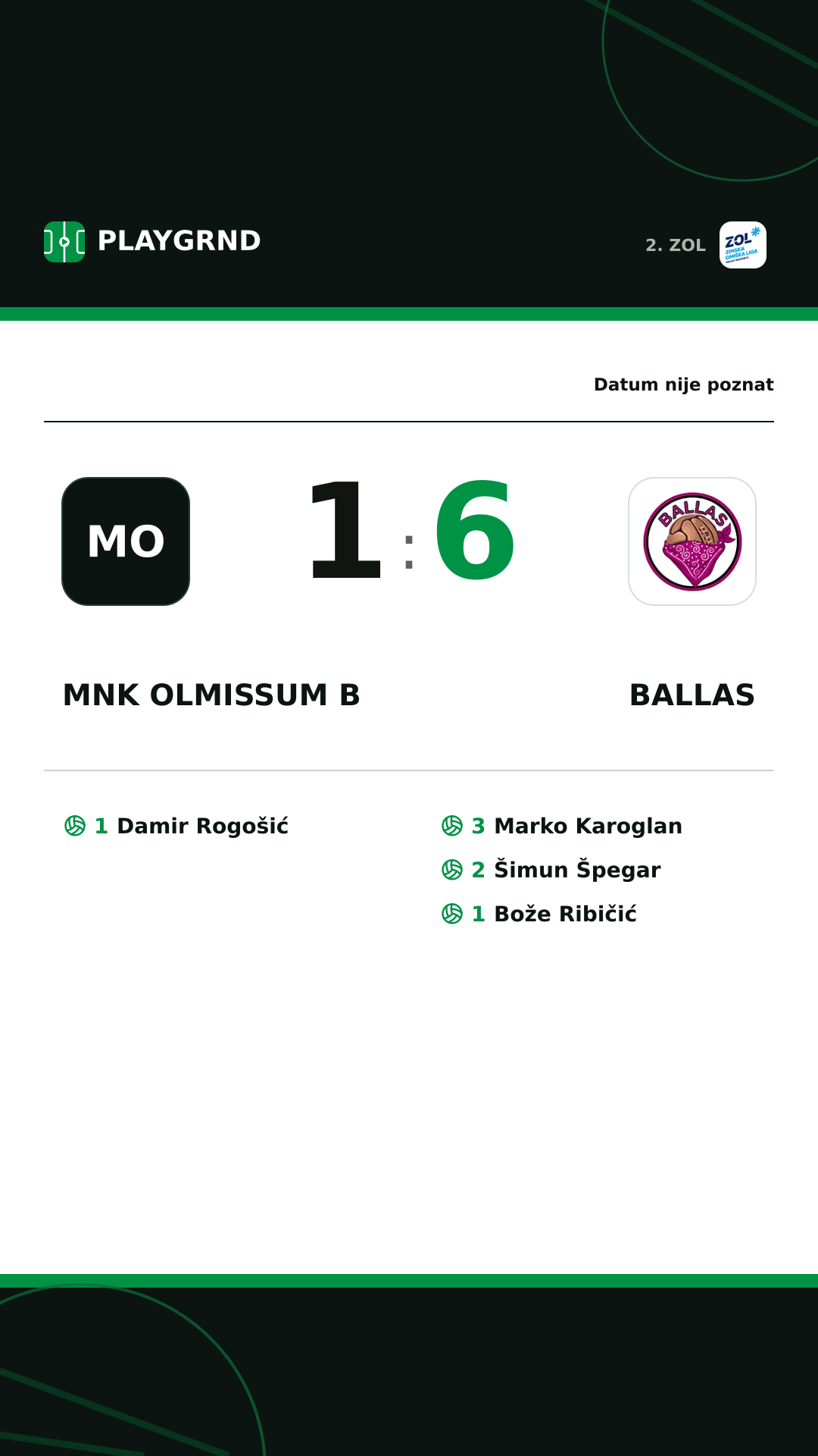 Instagram slika: MNK Olmissum B 1:6 Ballas
