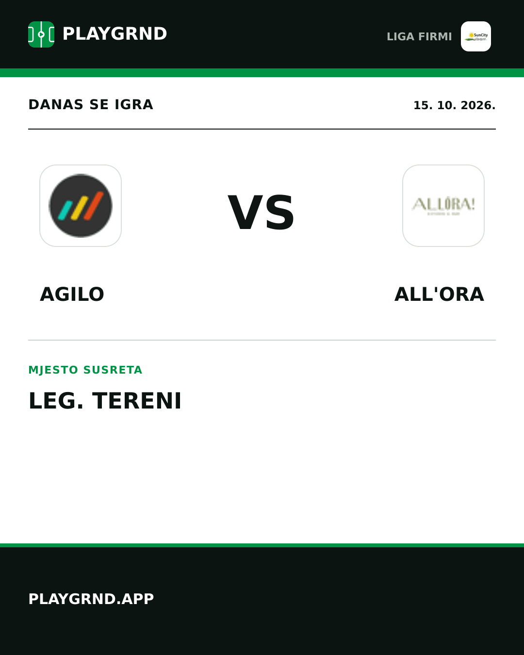 Instagram slika: Agilo vs All'Ora