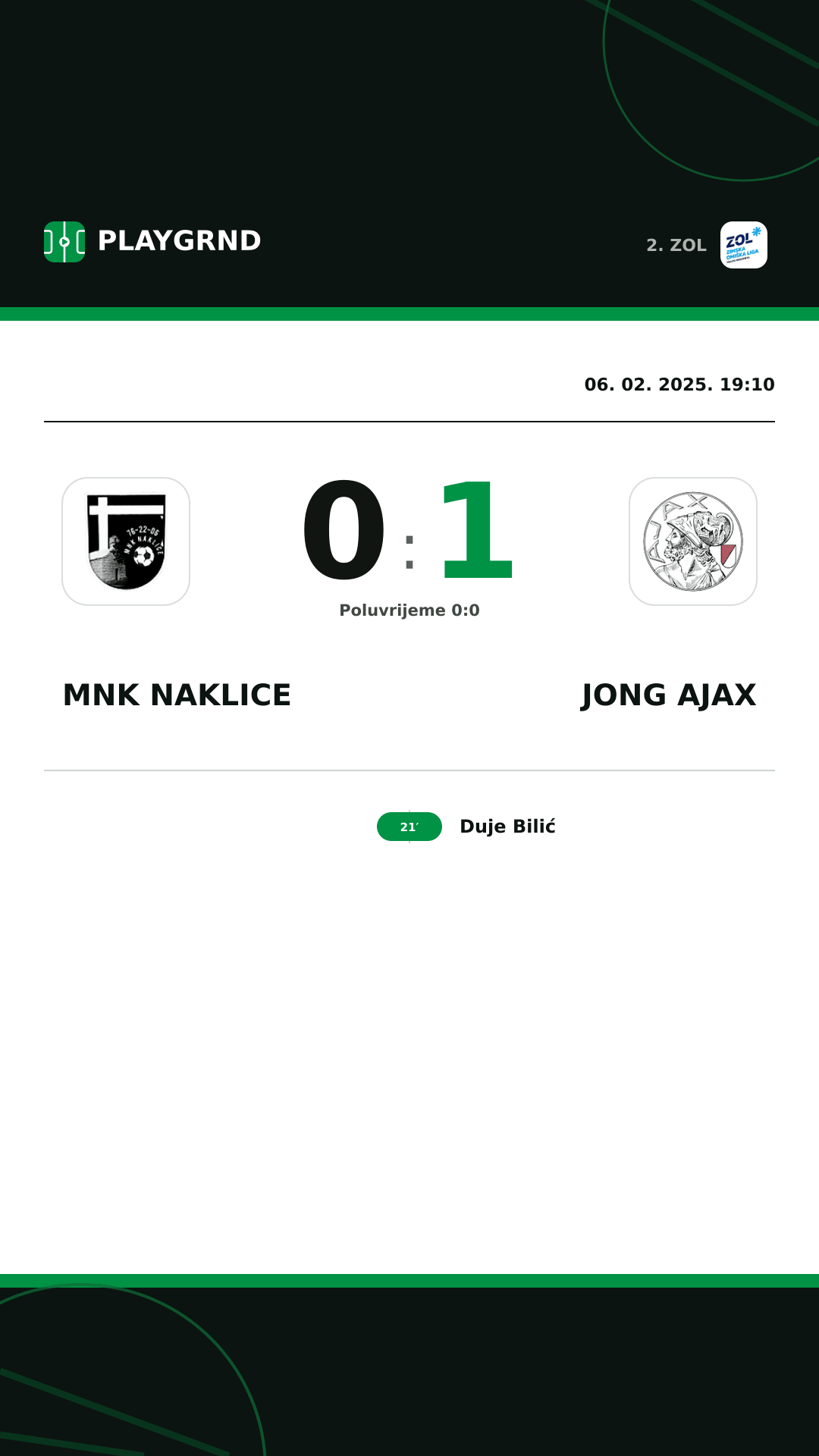 Instagram slika: MNK Naklice 0:1 Jong Ajax