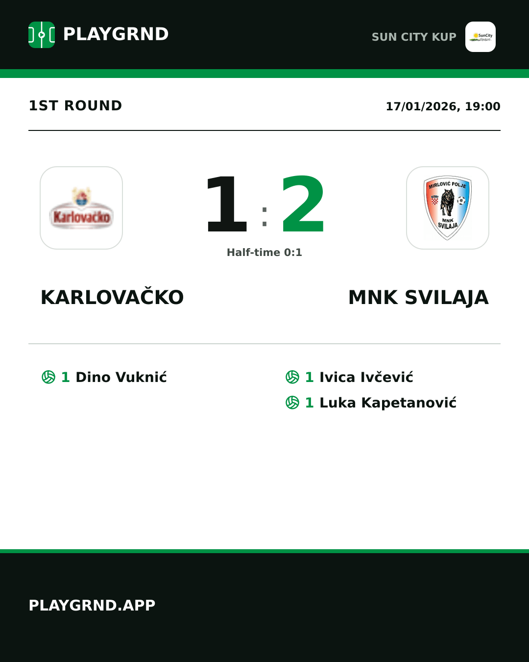 Instagram artwork: Karlovačko 1:2 MNK Svilaja