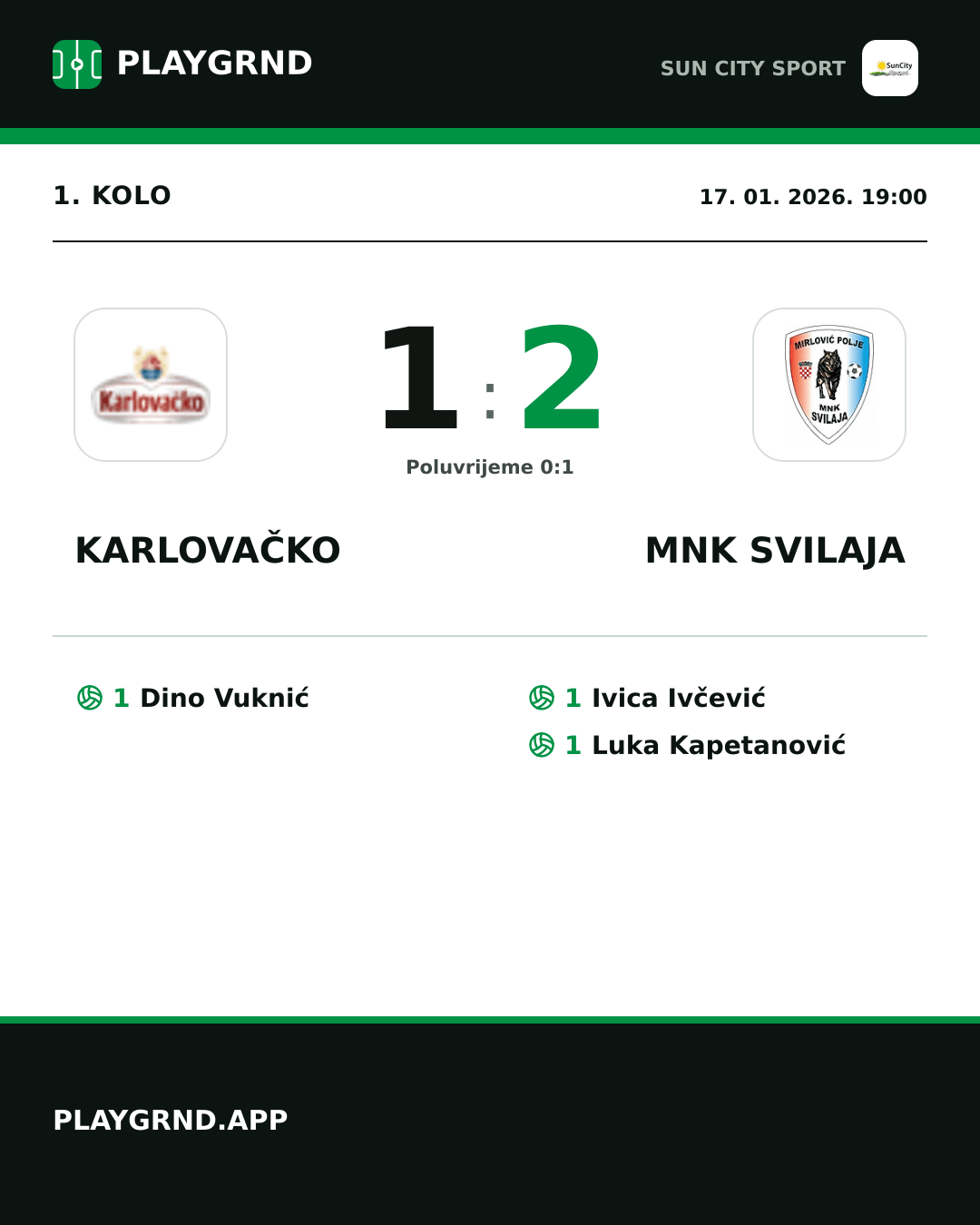 Instagram slika: Karlovačko 1:2 MNK Svilaja
